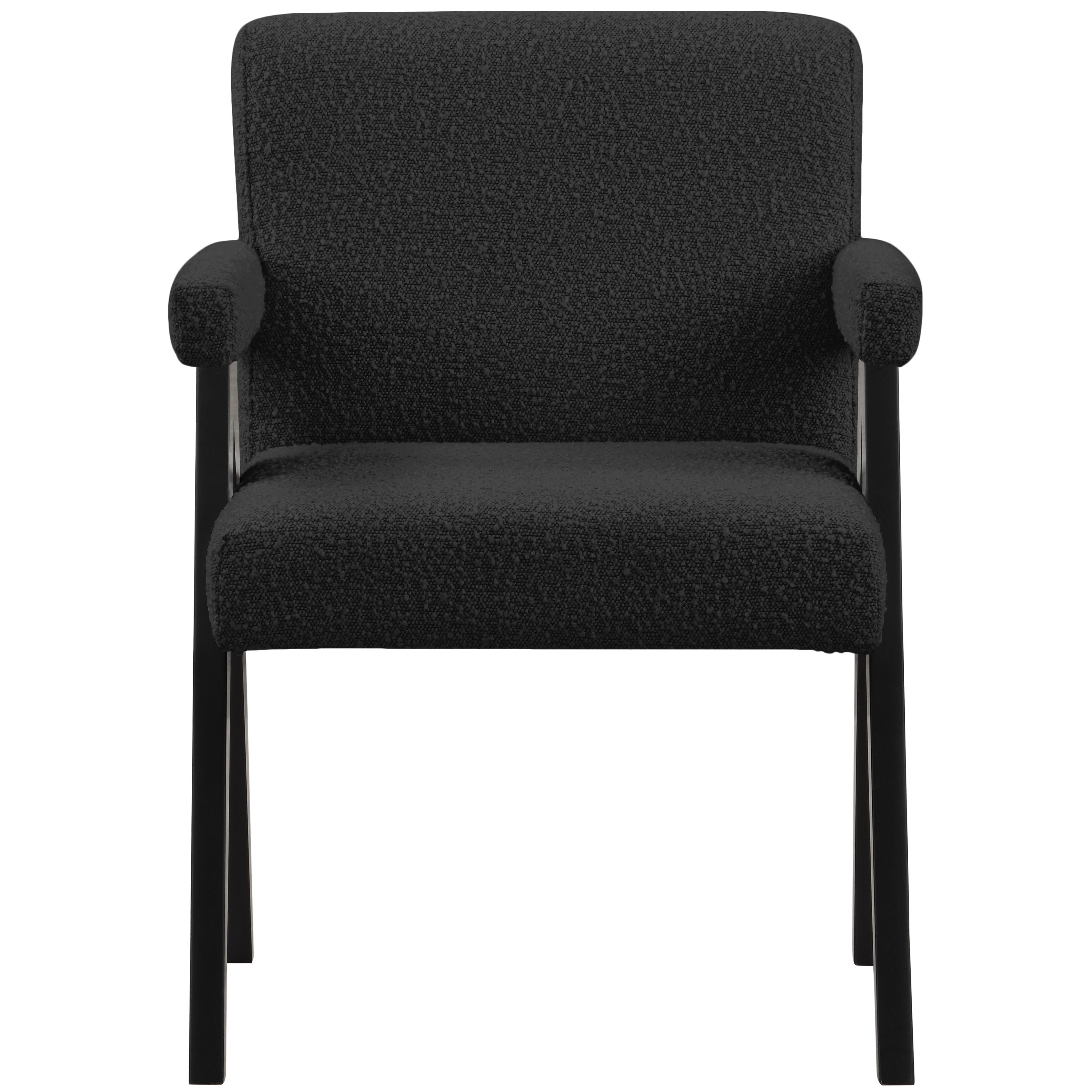 Meridian Woodloch Black Boucle Fabric Accent Chair