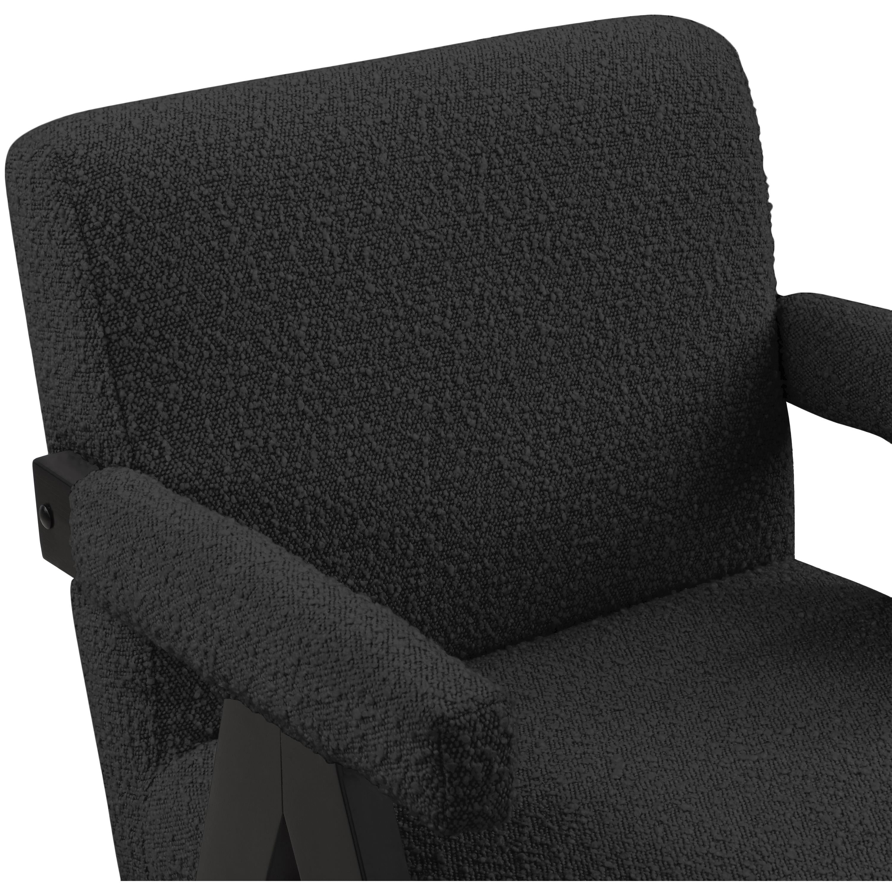 Meridian Woodloch Black Boucle Fabric Accent Chair