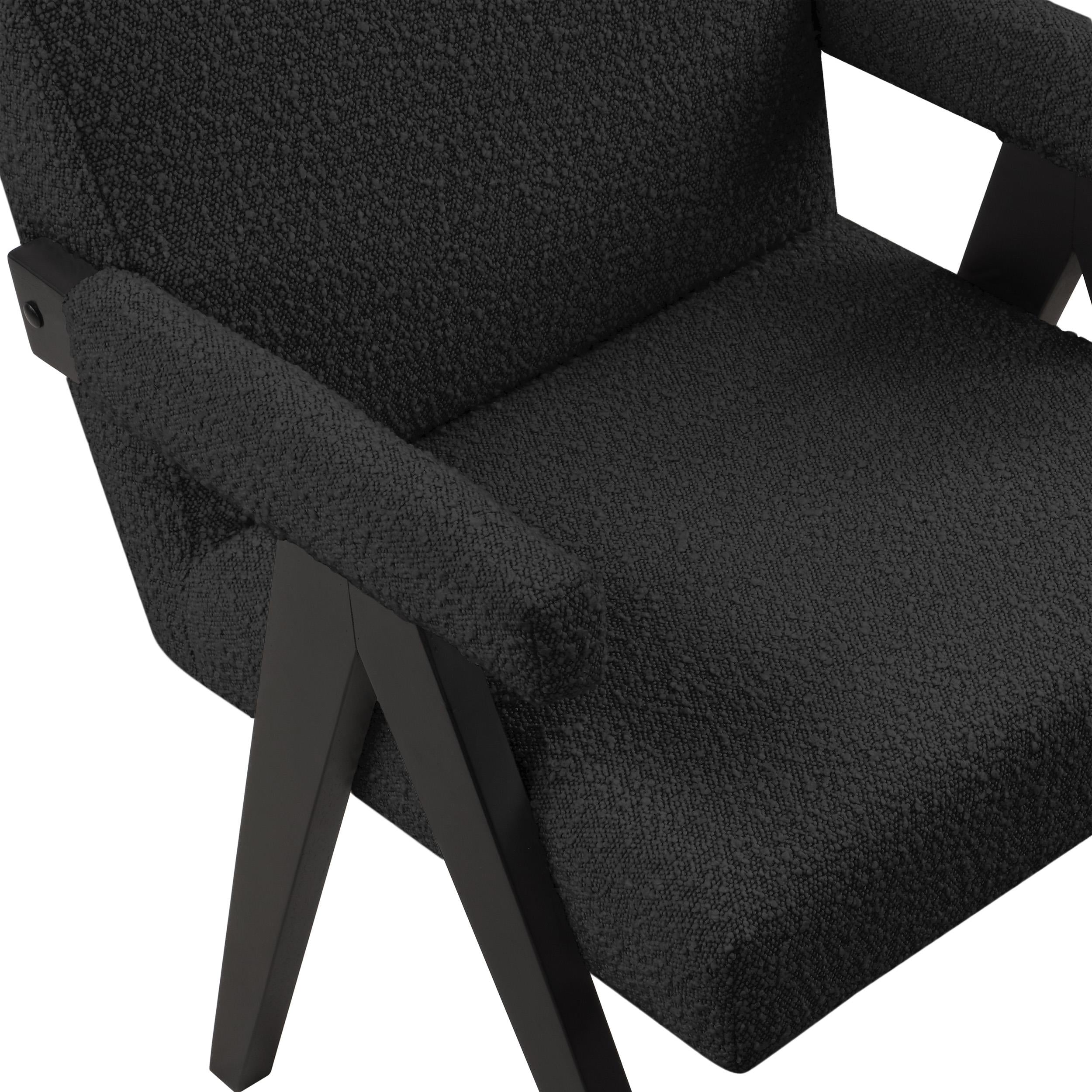 Meridian Woodloch Black Boucle Fabric Accent Chair