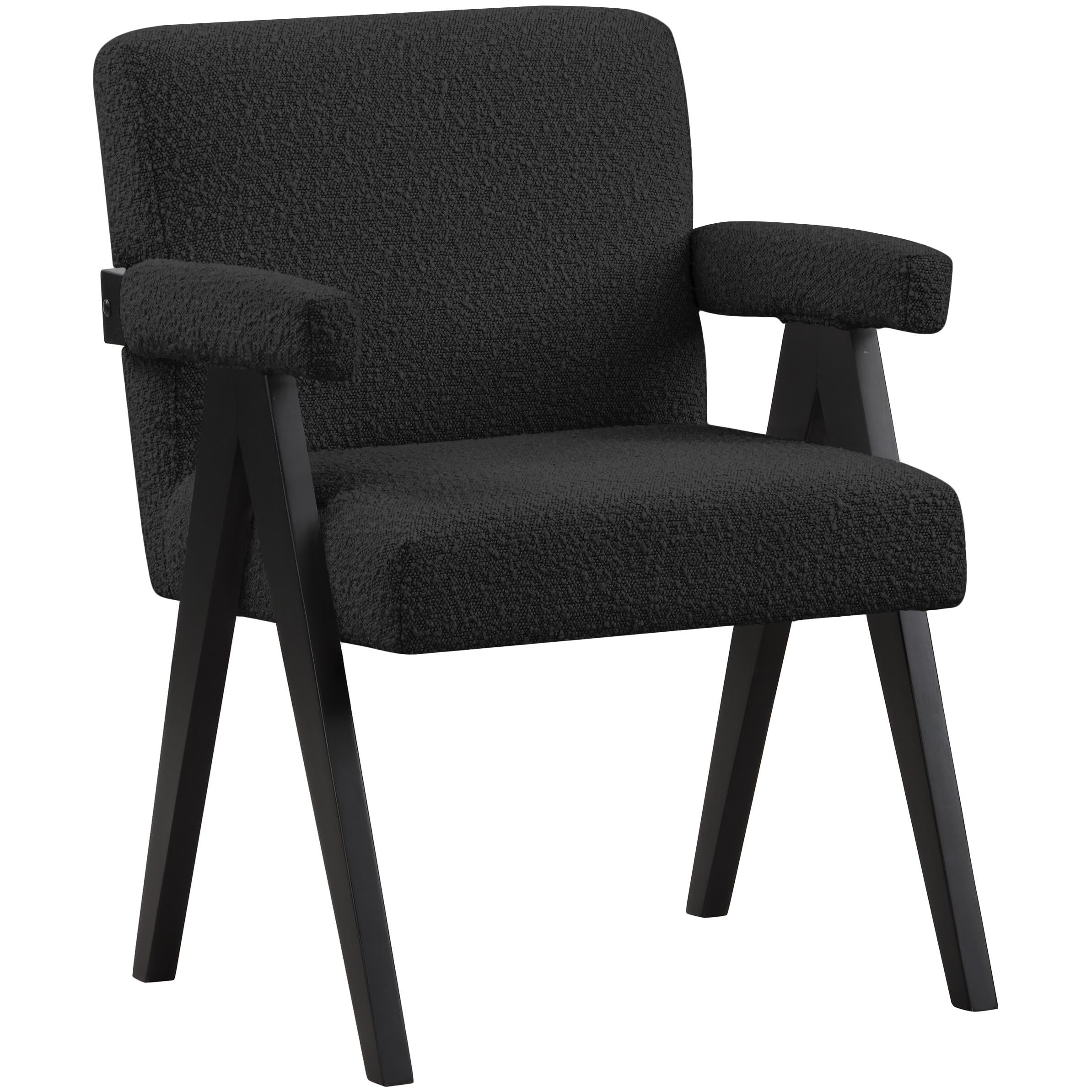 Meridian Woodloch Black Boucle Fabric Accent Chair