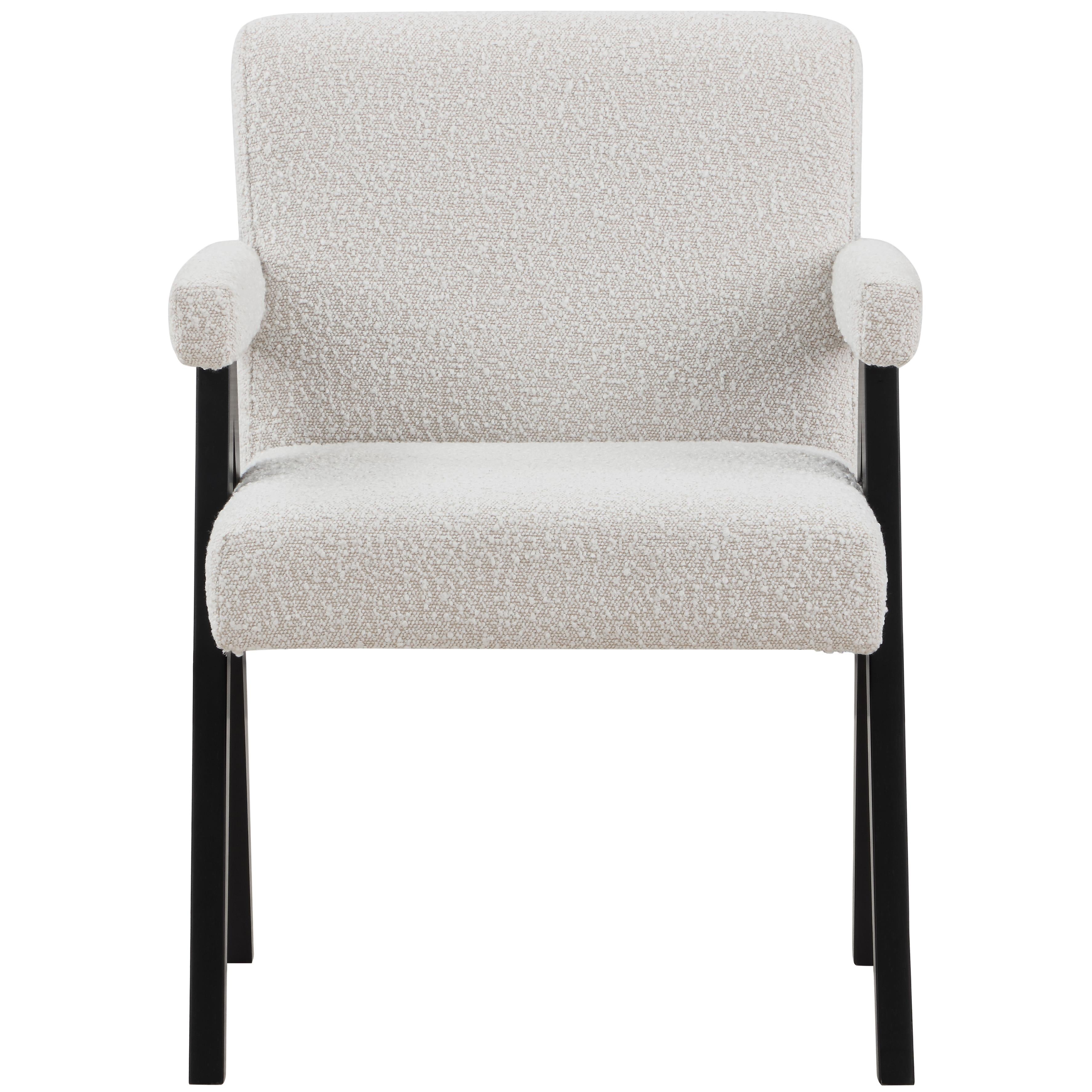 Meridian Woodloch Cream Boucle Fabric Accent Chair