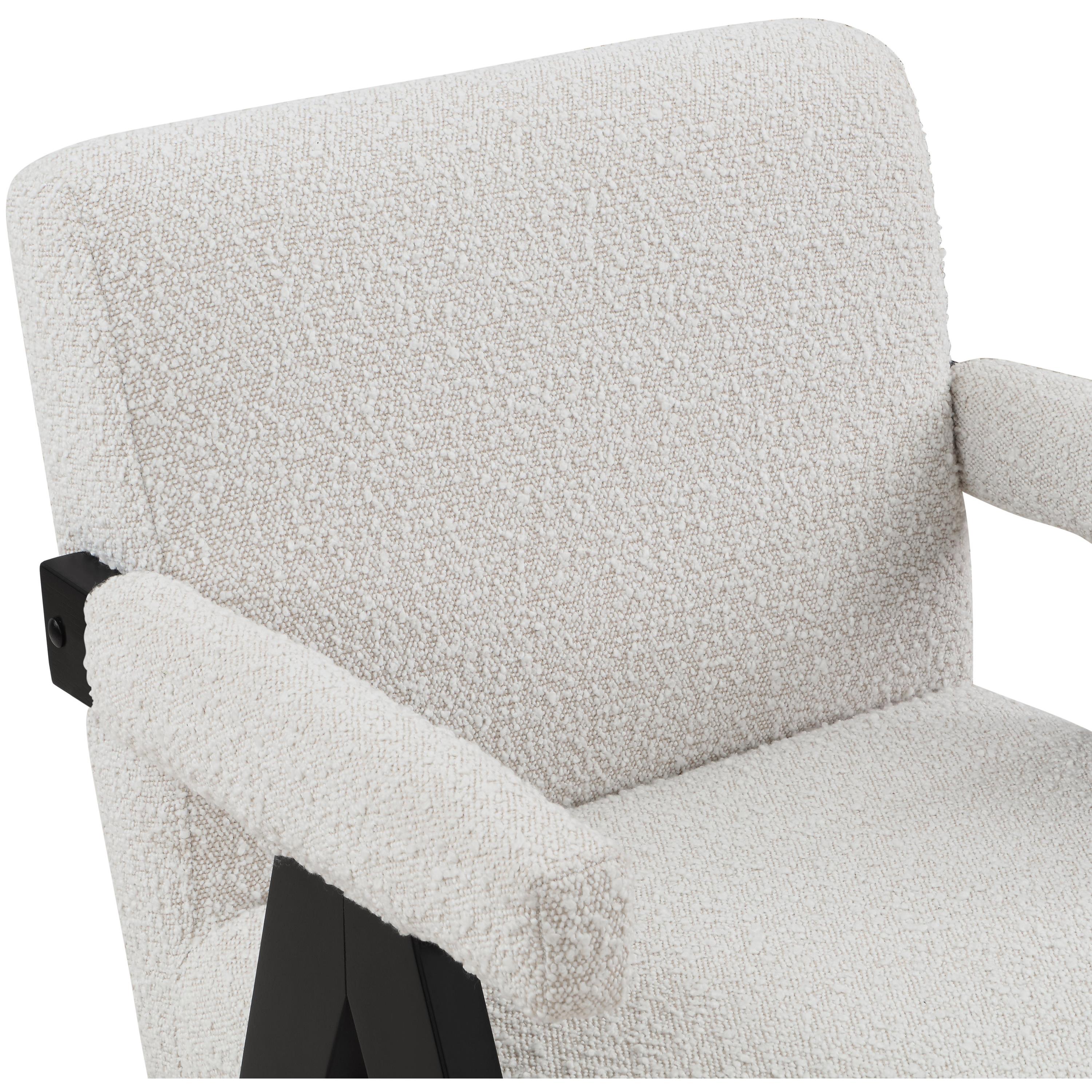 Meridian Woodloch Cream Boucle Fabric Accent Chair