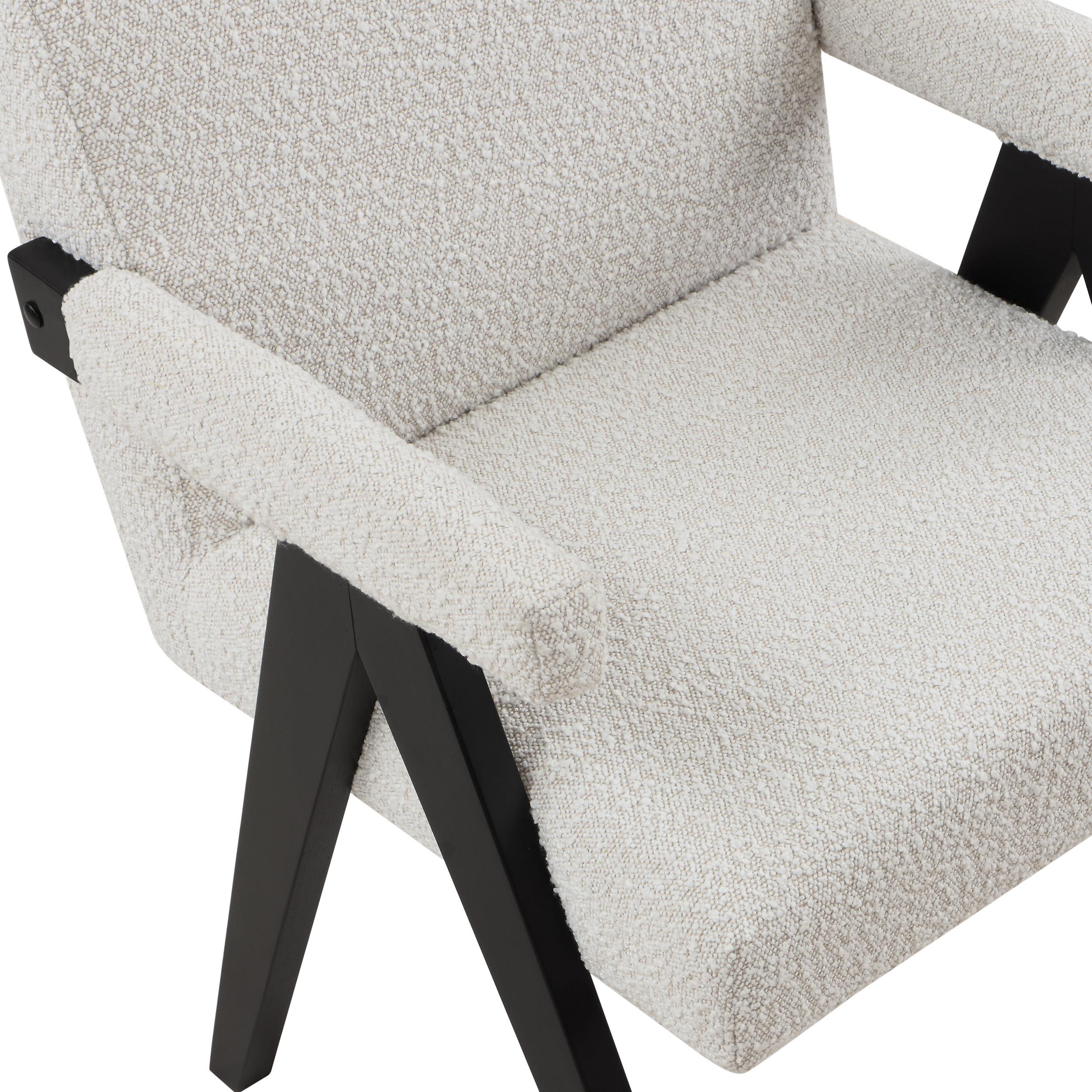 Meridian Woodloch Cream Boucle Fabric Accent Chair