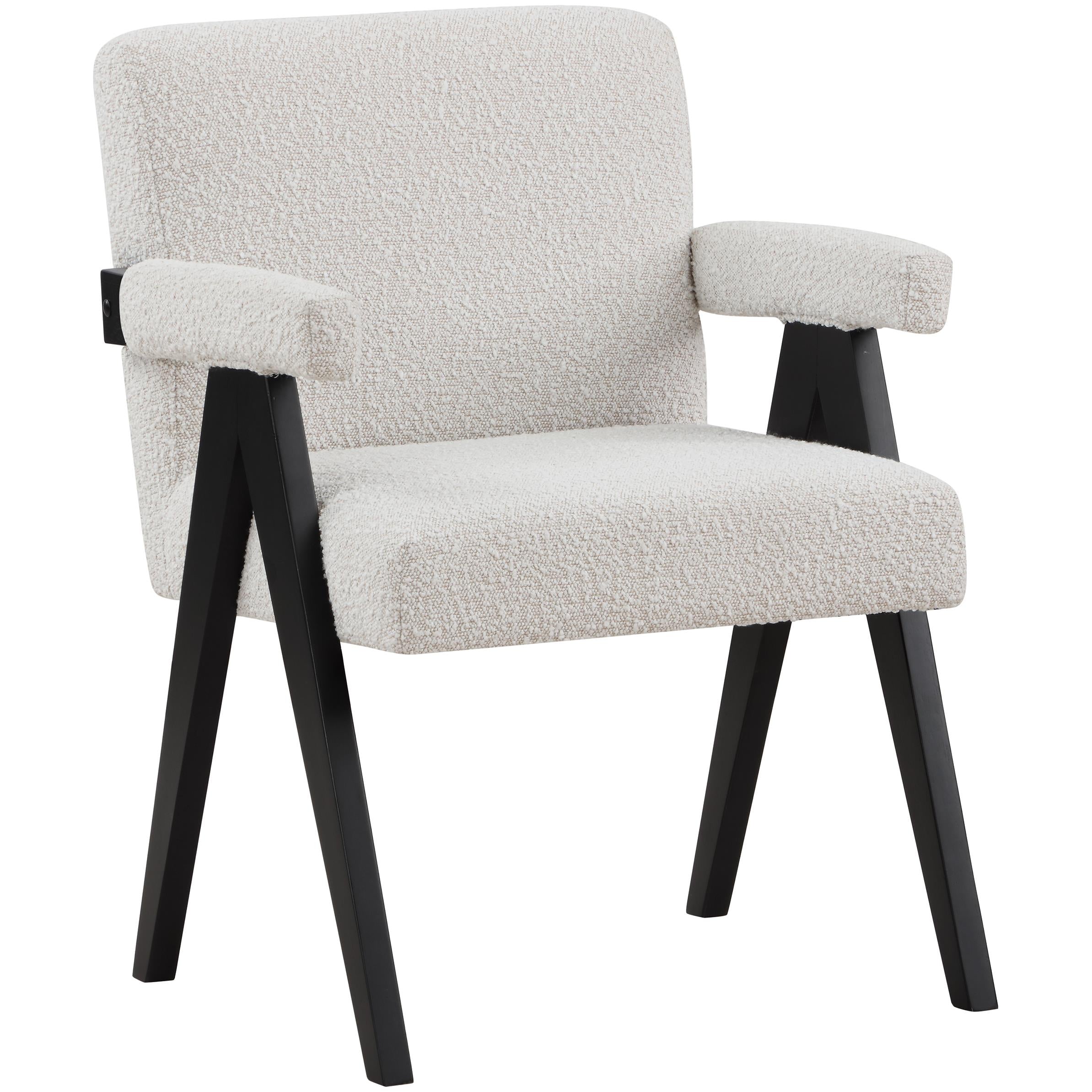 Meridian Woodloch Cream Boucle Fabric Accent Chair