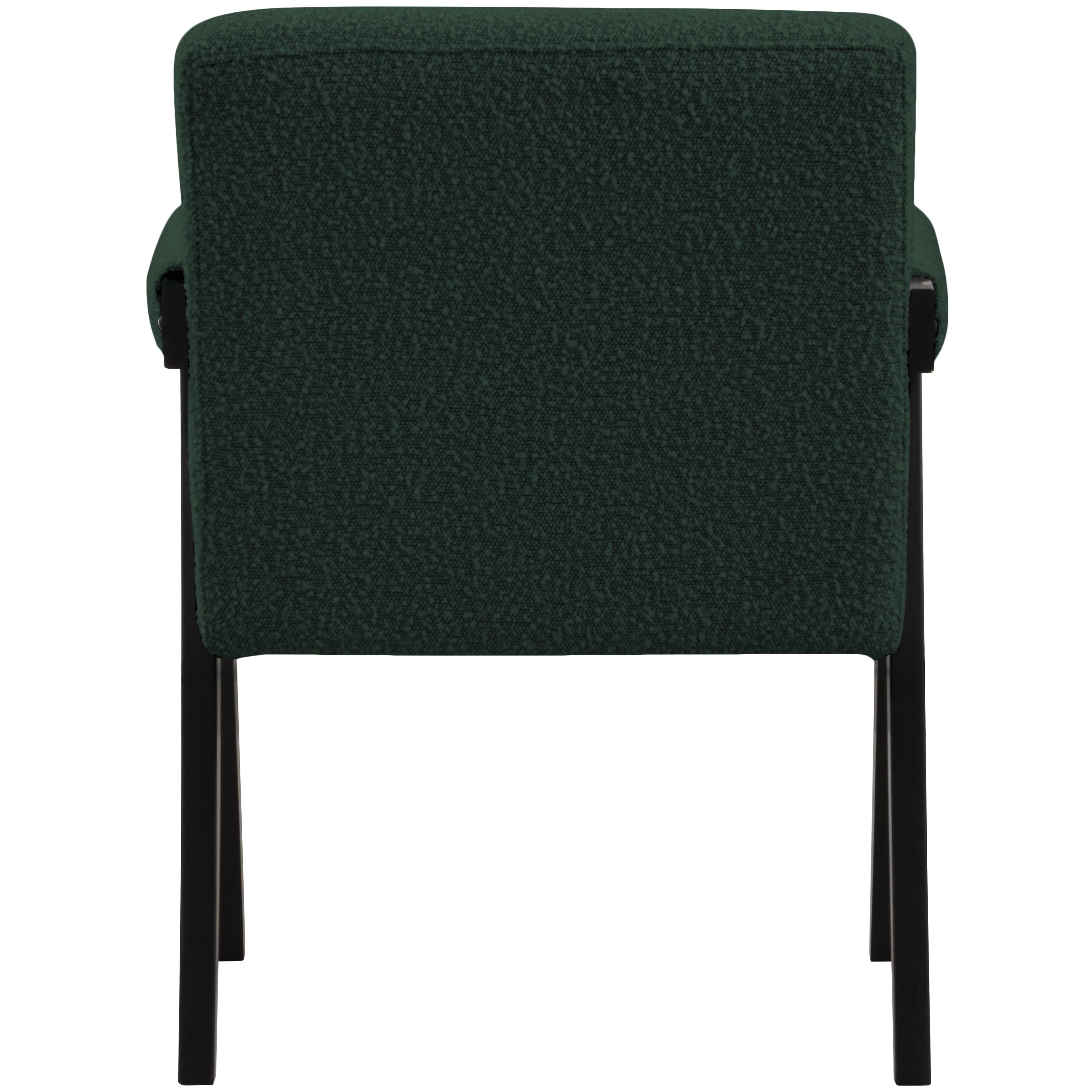 Meridian Woodloch Green Boucle Fabric Accent Chair