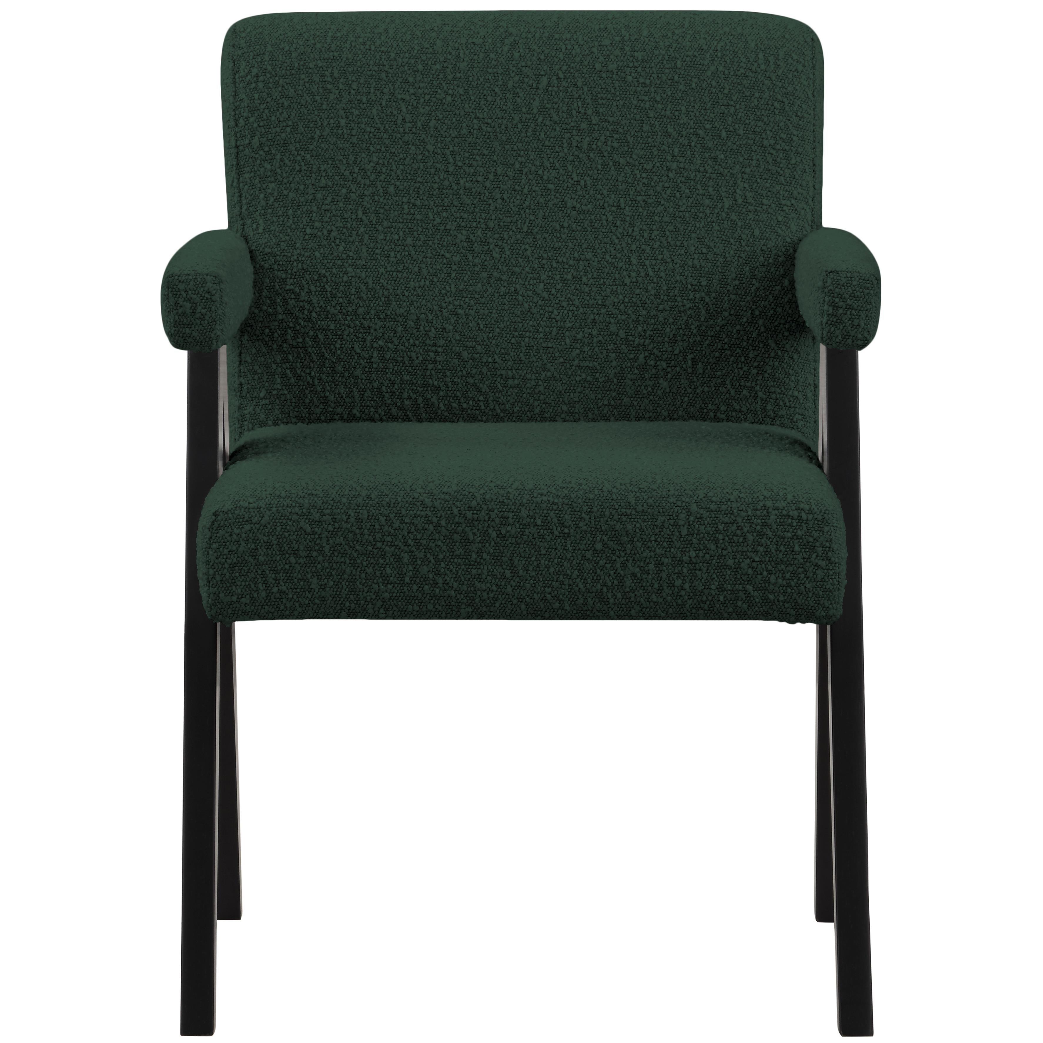 Meridian Woodloch Green Boucle Fabric Accent Chair