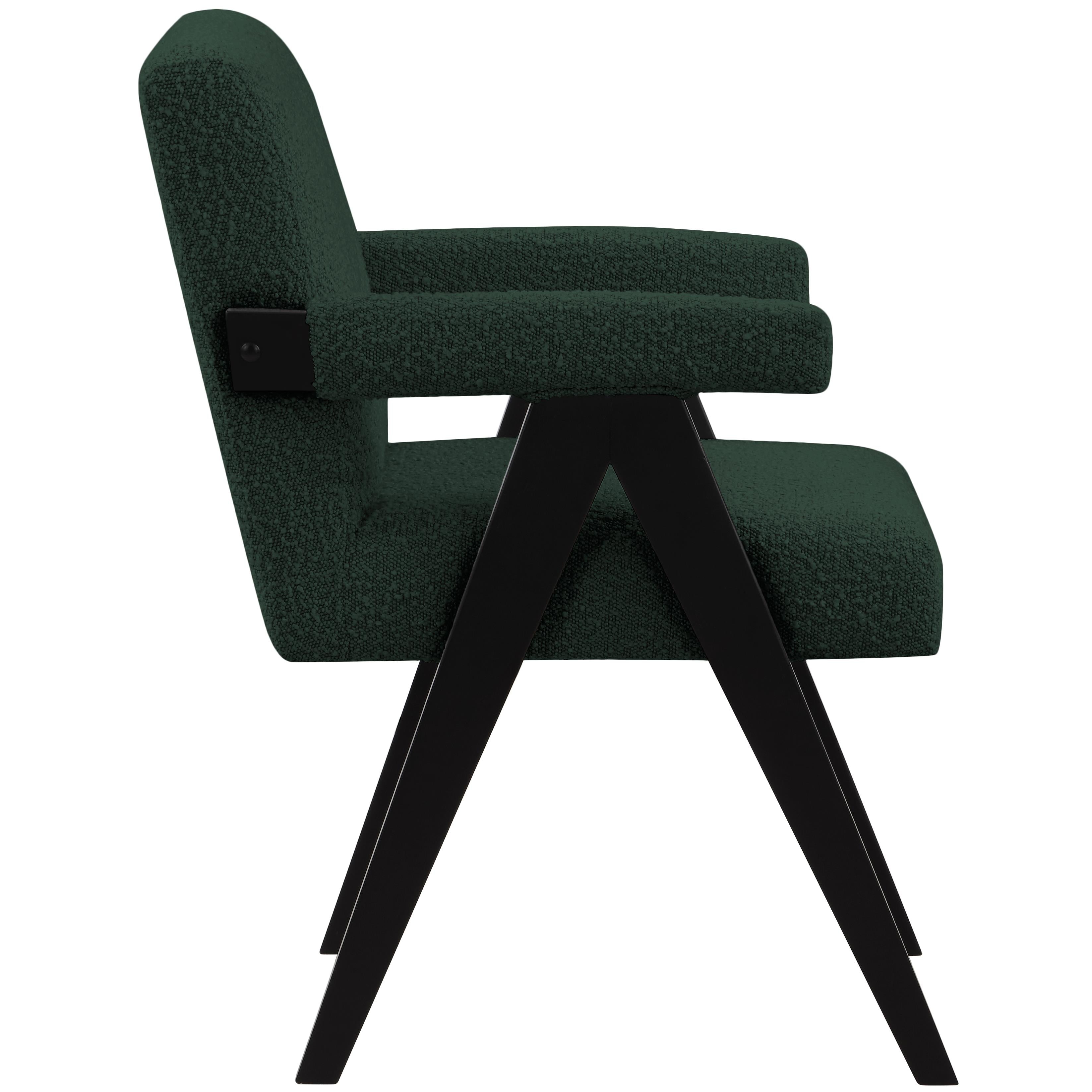 Meridian Woodloch Green Boucle Fabric Accent Chair