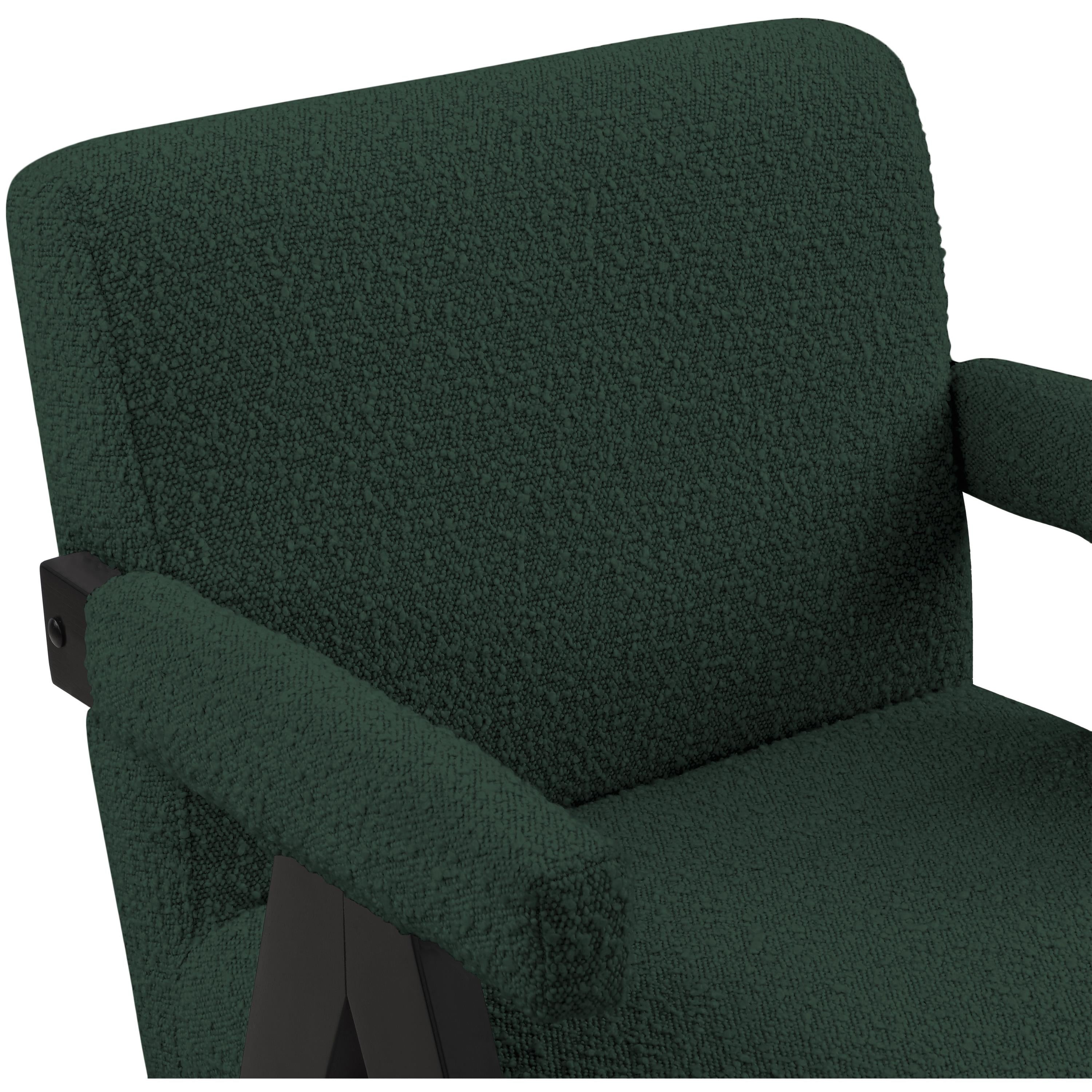 Meridian Woodloch Green Boucle Fabric Accent Chair