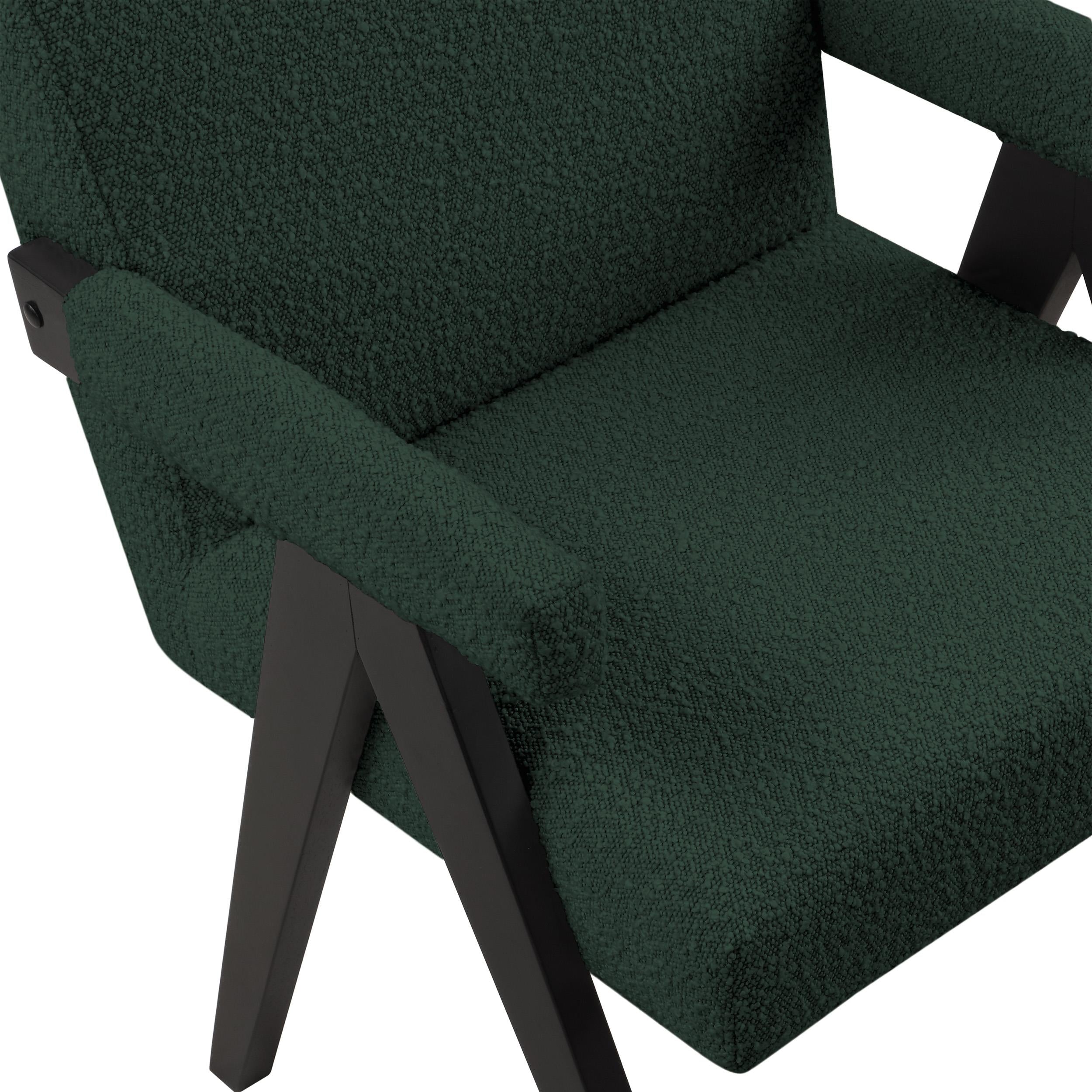 Meridian Woodloch Green Boucle Fabric Accent Chair