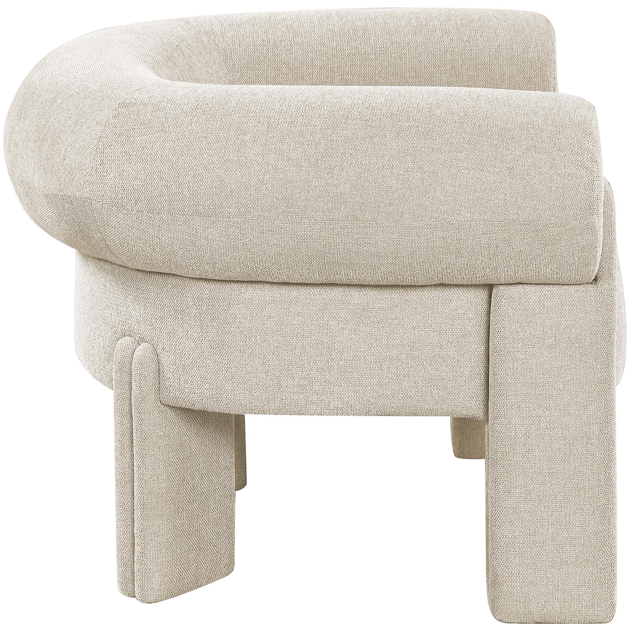 Meridian Stefano Beige Polyester Fabric Accent Chair