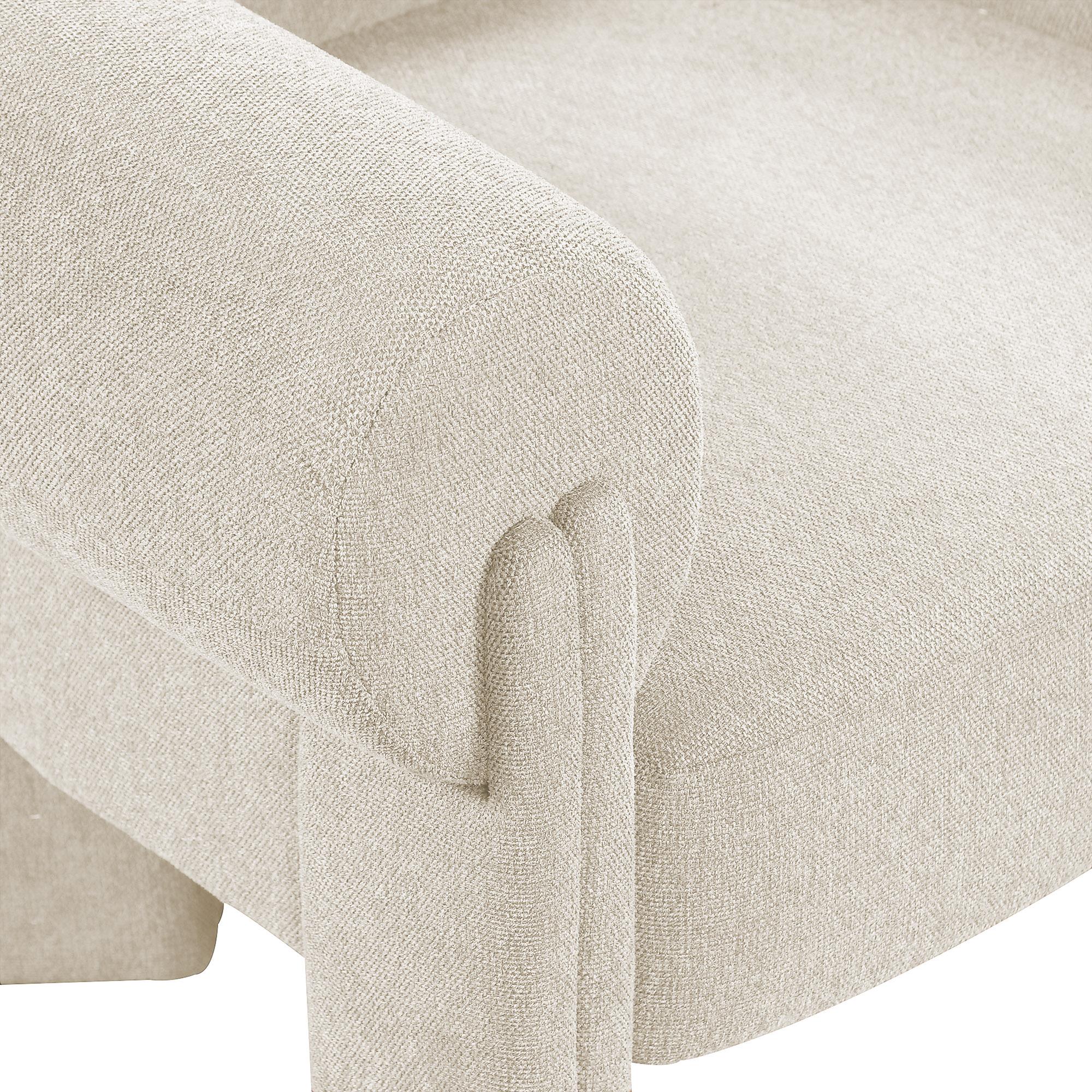 Meridian Stefano Beige Polyester Fabric Accent Chair