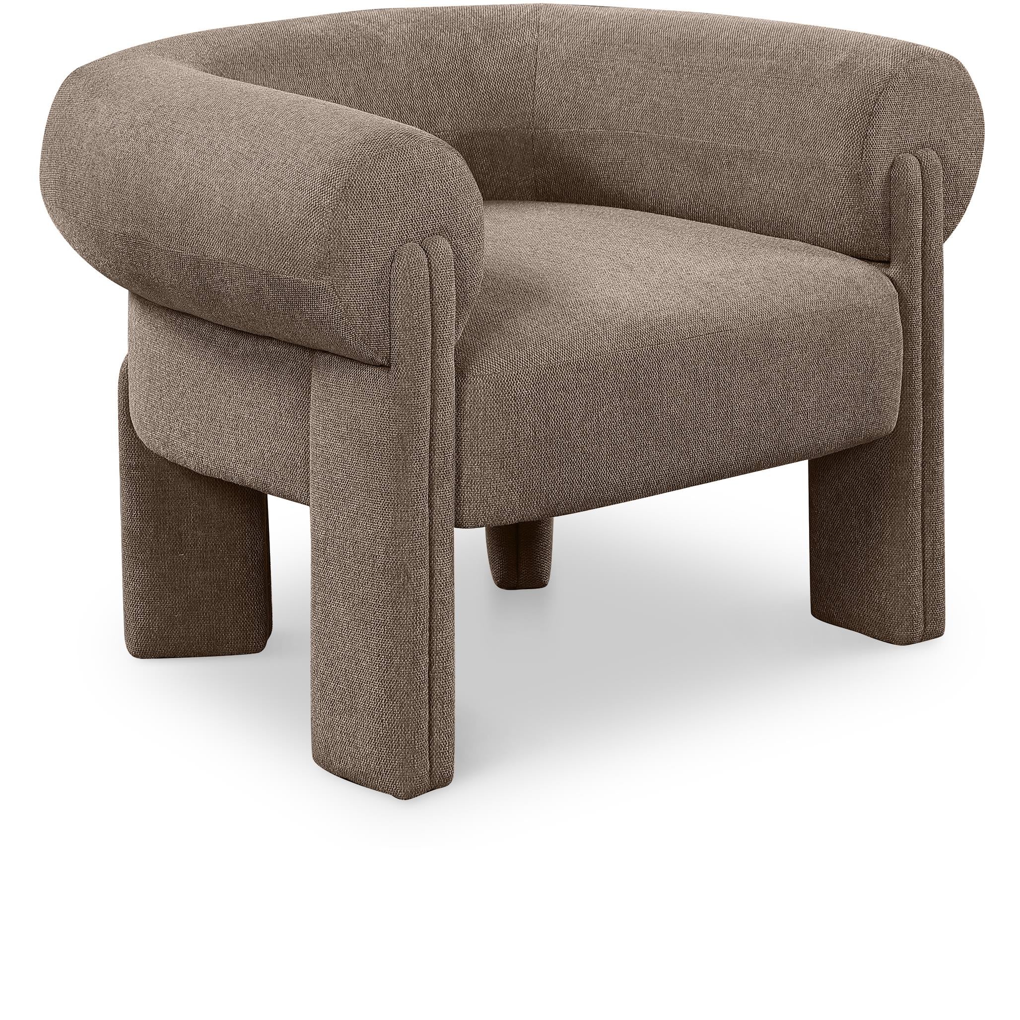 Meridian Stefano Brown Polyester Fabric Accent Chair