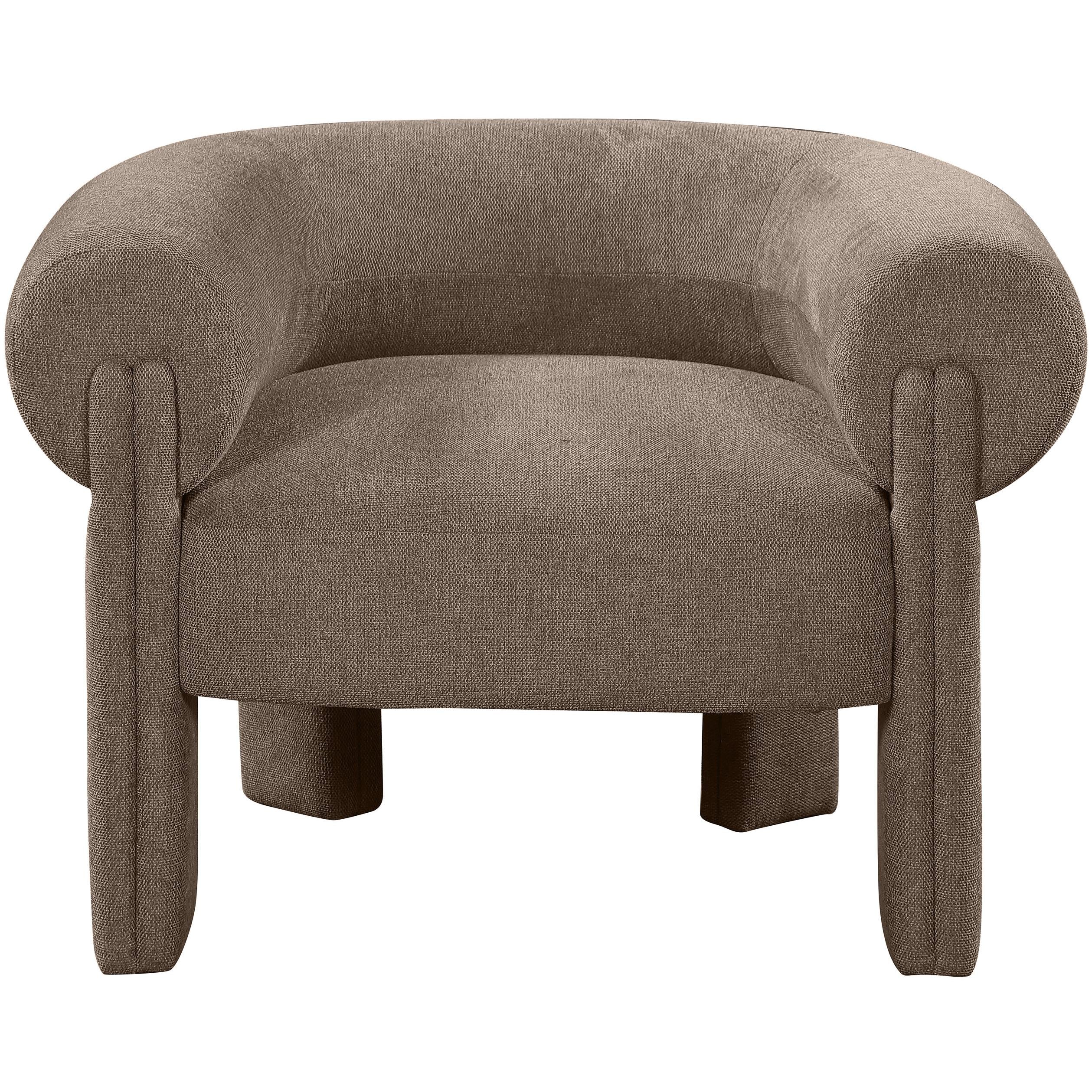 Meridian Stefano Brown Polyester Fabric Accent Chair