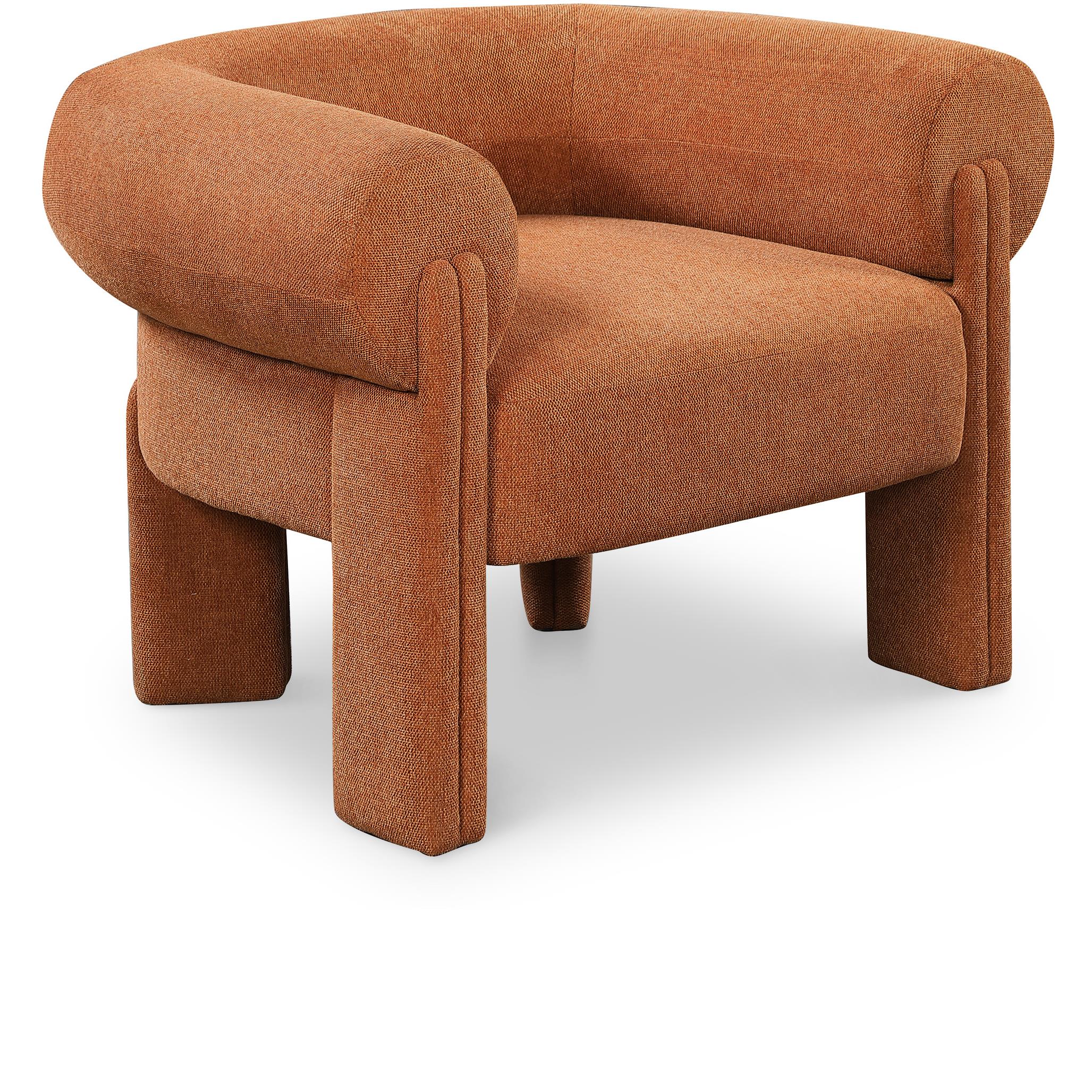 Meridian Stefano Cognac Polyester Fabric Accent Chair