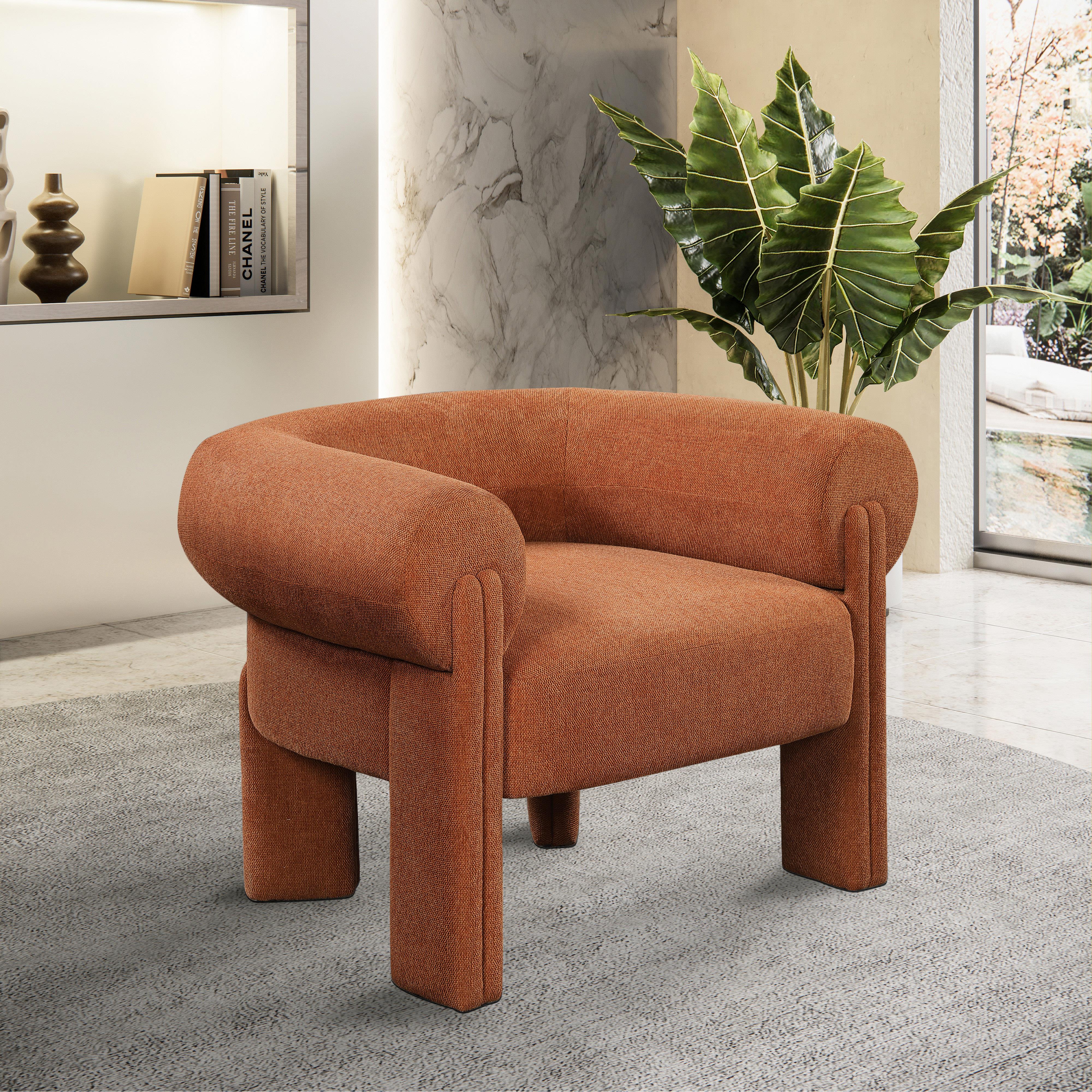 Meridian Stefano Cognac Polyester Fabric Accent Chair