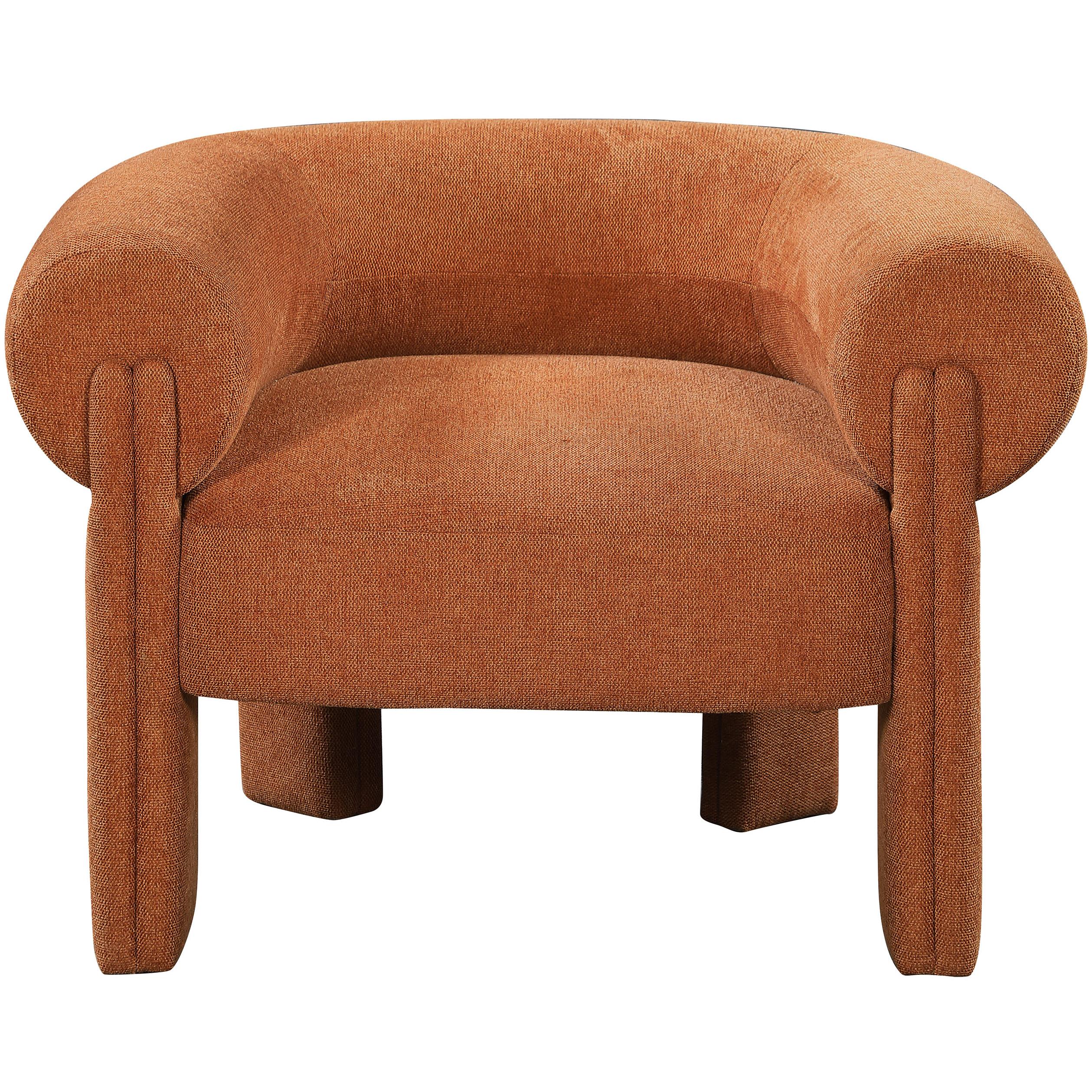 Meridian Stefano Cognac Polyester Fabric Accent Chair