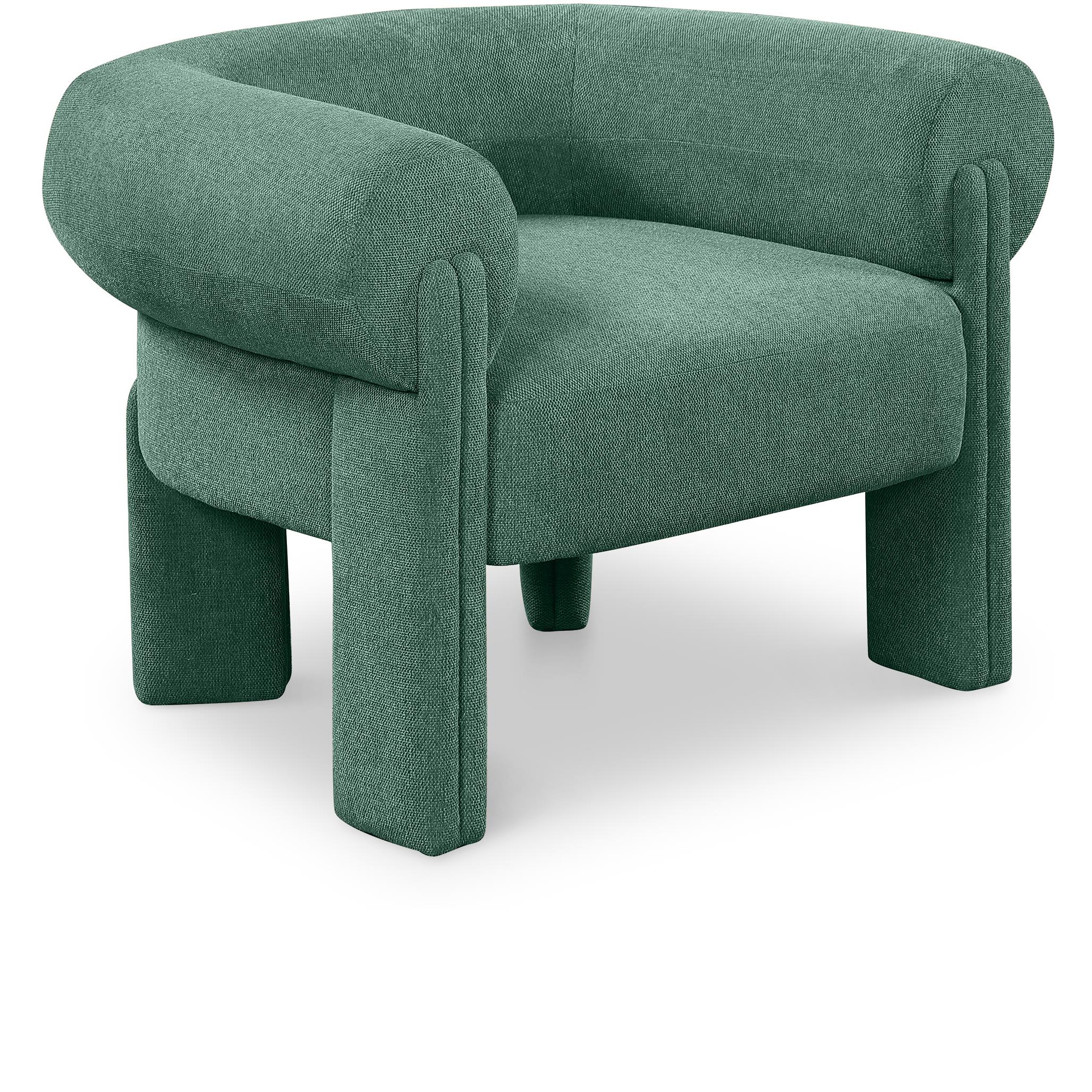 Meridian Stefano Green Polyester Fabric Accent Chair