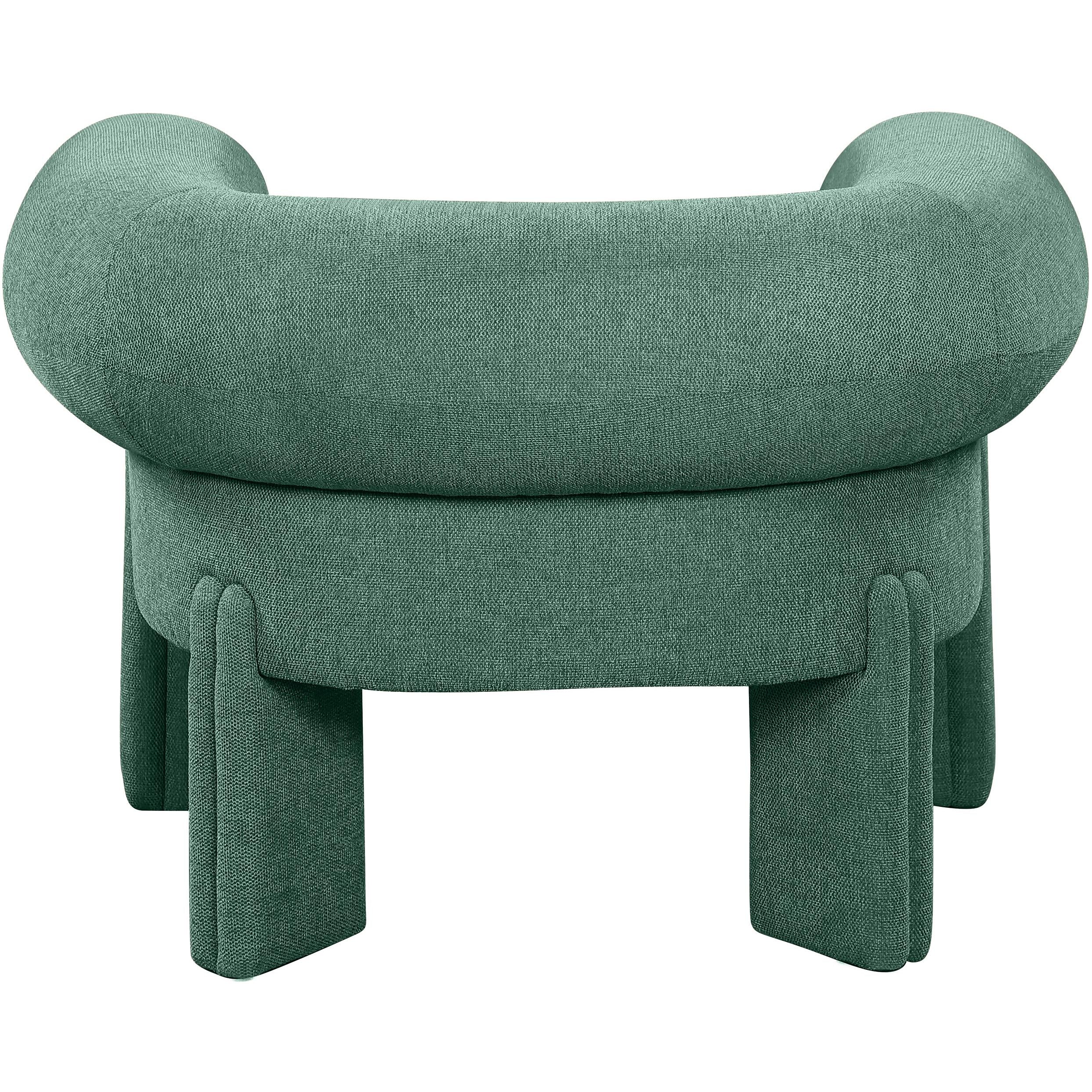 Meridian Stefano Green Polyester Fabric Accent Chair