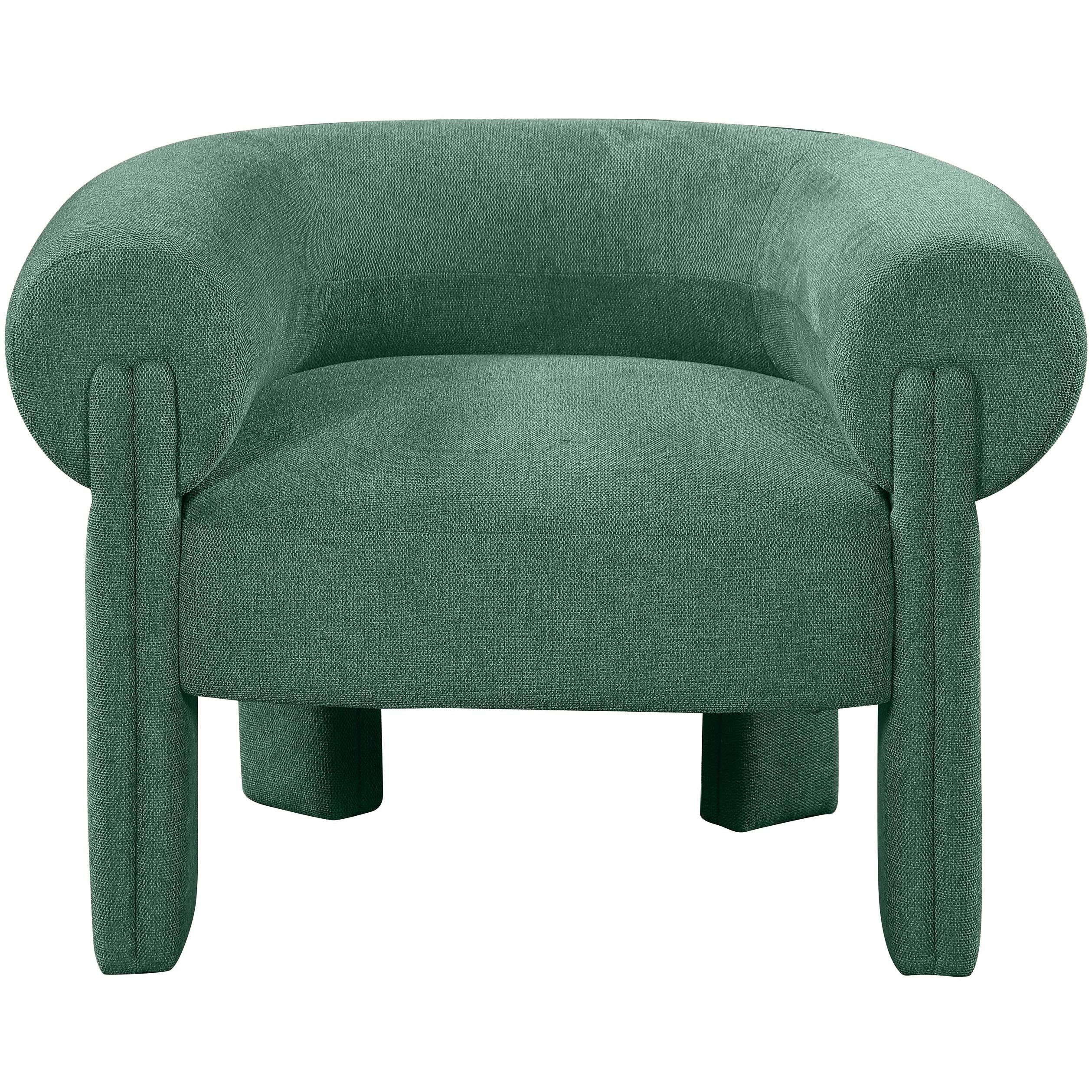 Meridian Stefano Green Polyester Fabric Accent Chair