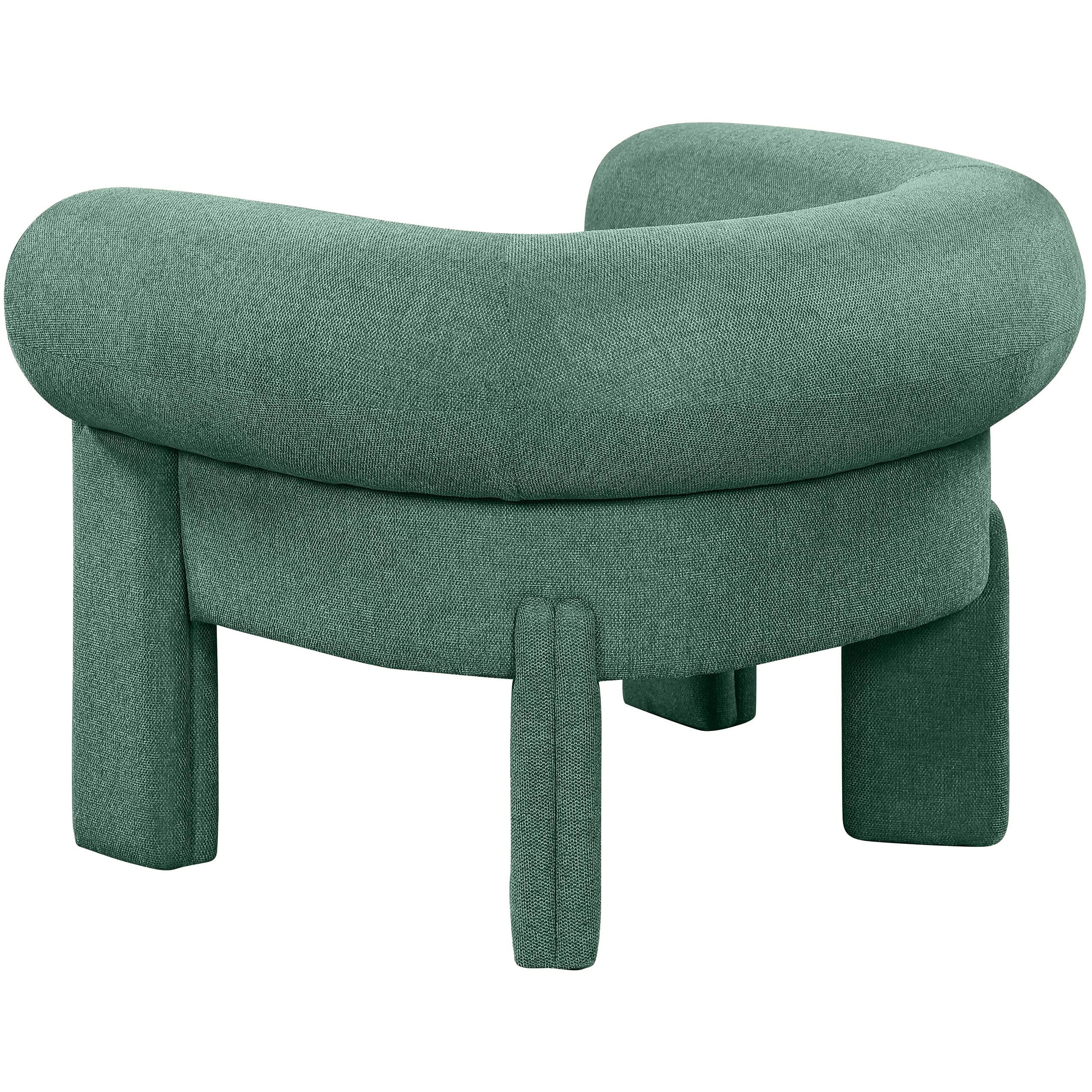 Meridian Stefano Green Polyester Fabric Accent Chair