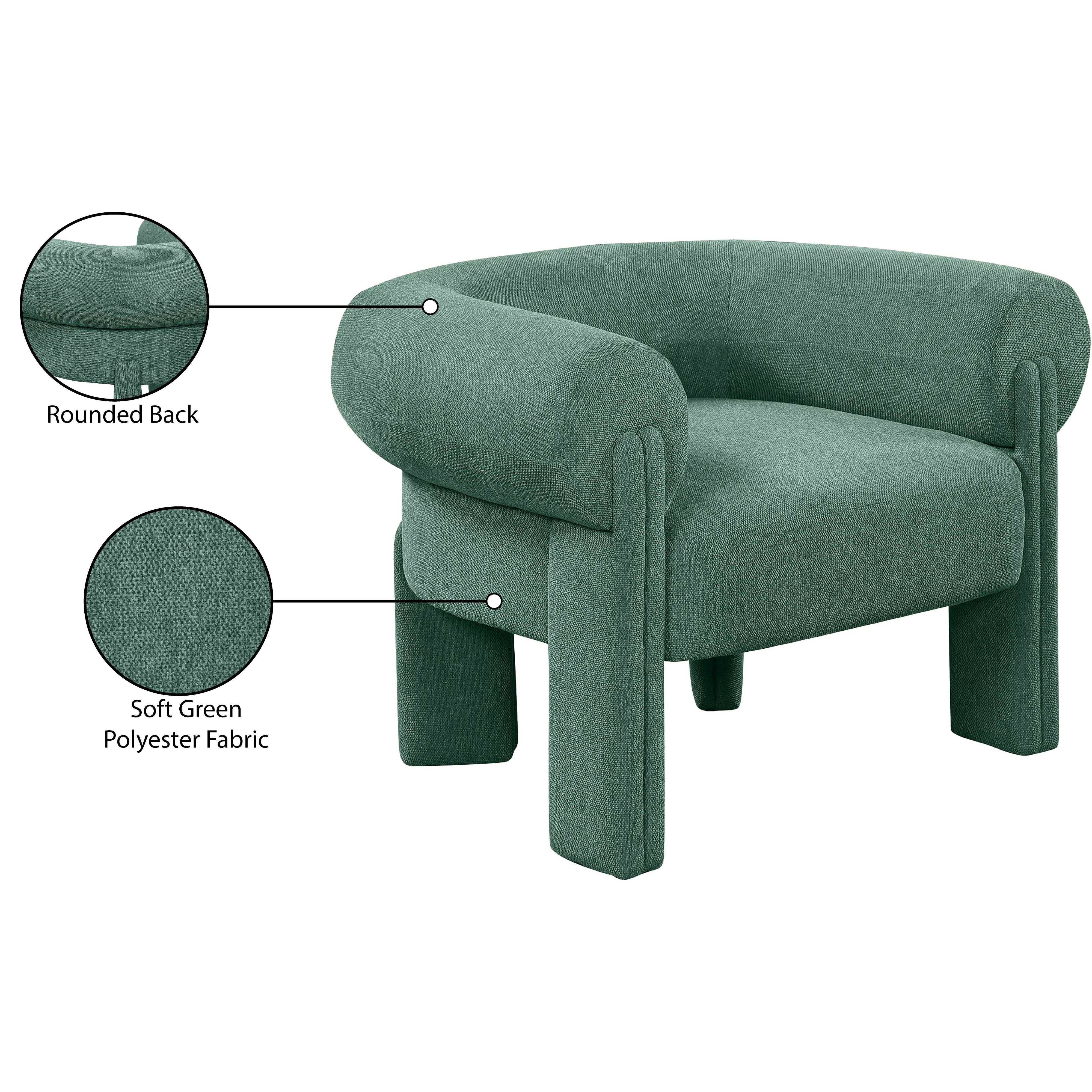 Meridian Stefano Green Polyester Fabric Accent Chair