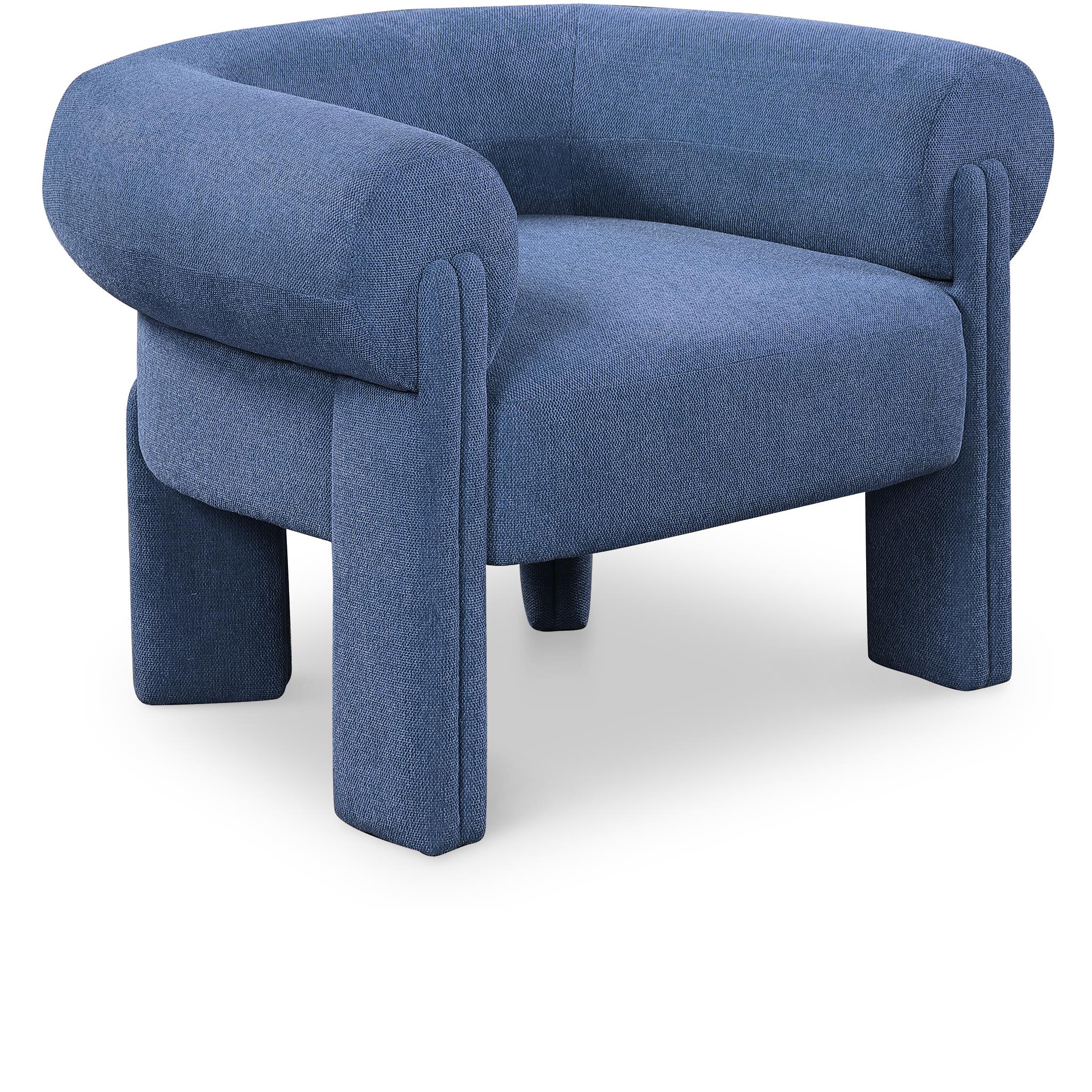 Meridian Stefano Navy Polyester Fabric Accent Chair