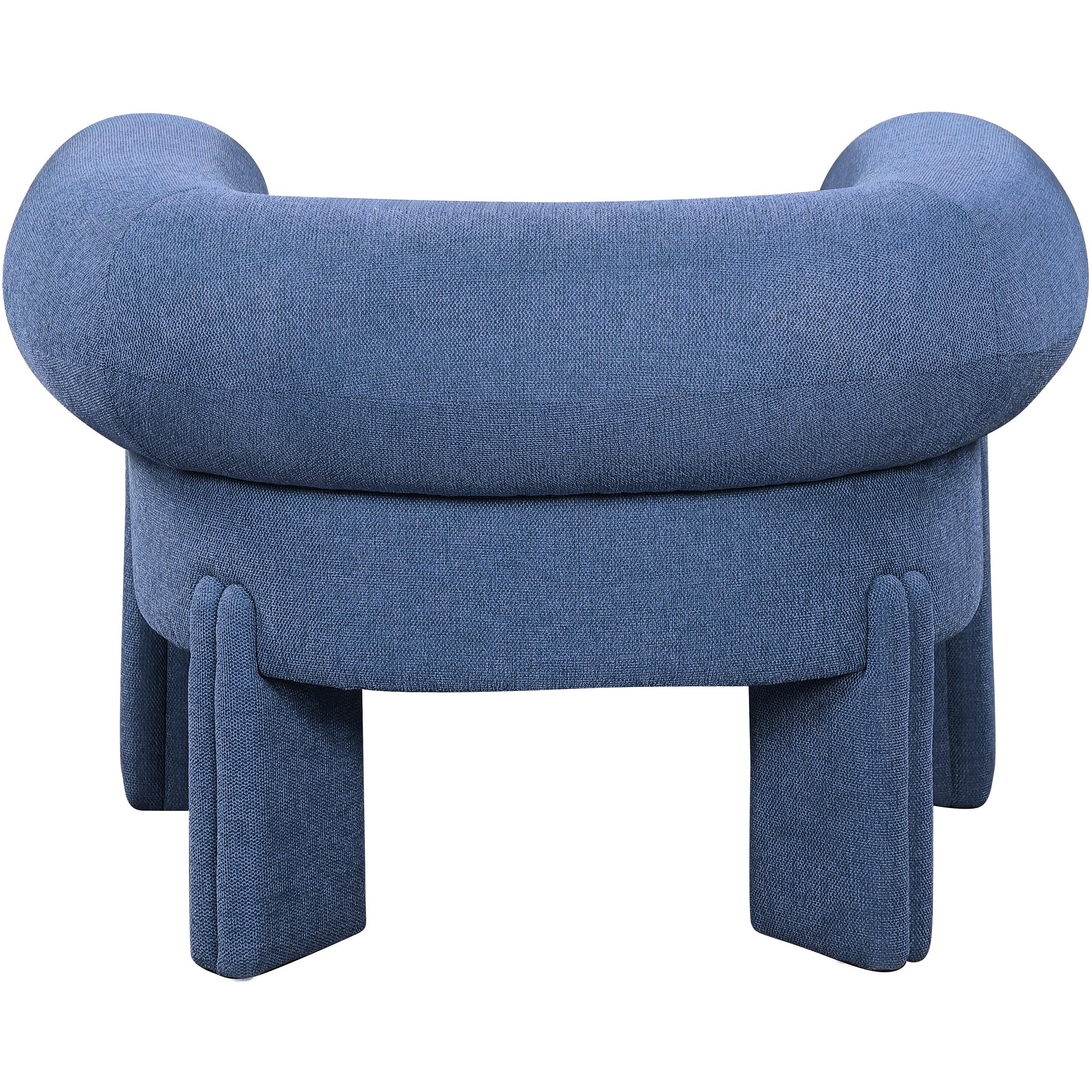 Meridian Stefano Navy Polyester Fabric Accent Chair