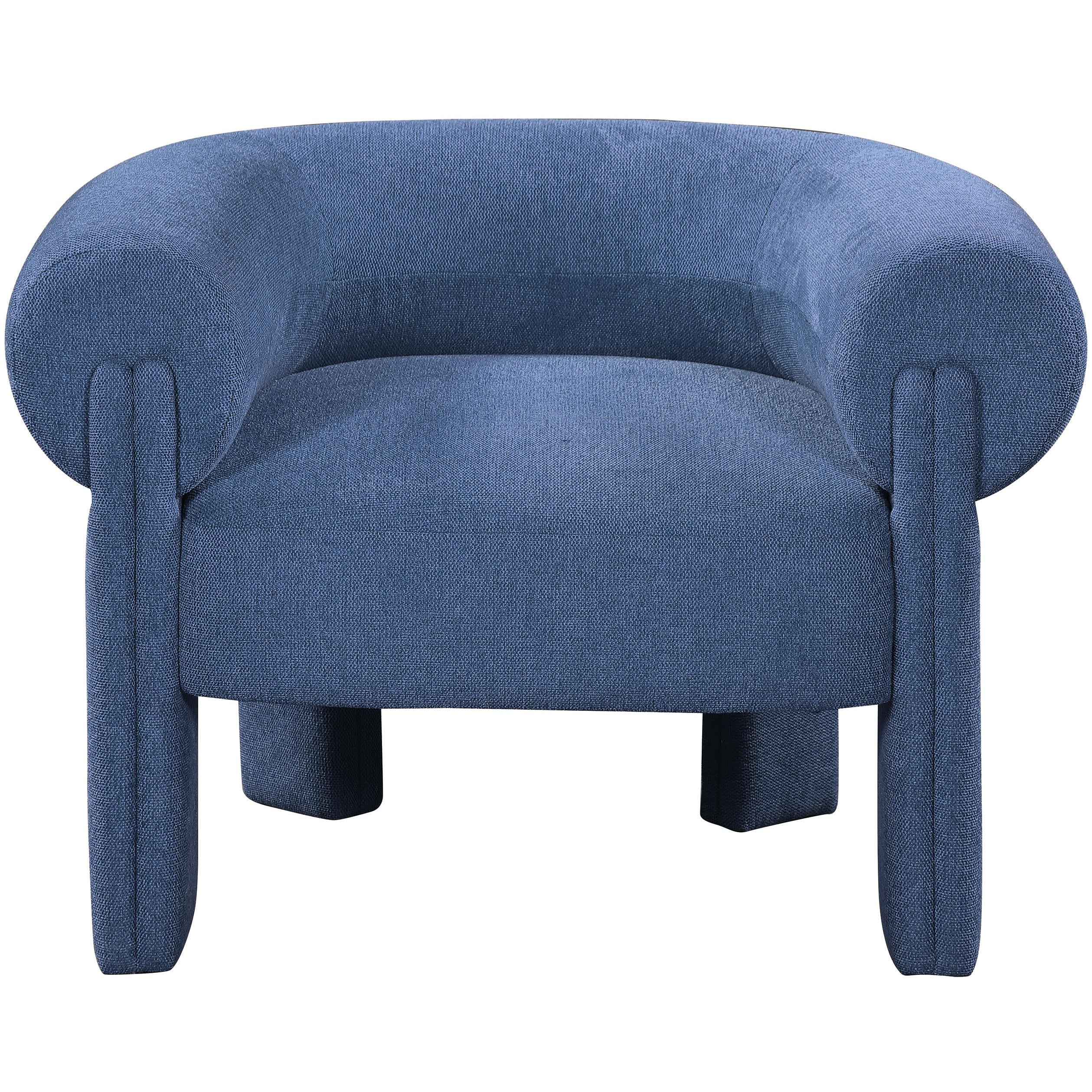 Meridian Stefano Navy Polyester Fabric Accent Chair