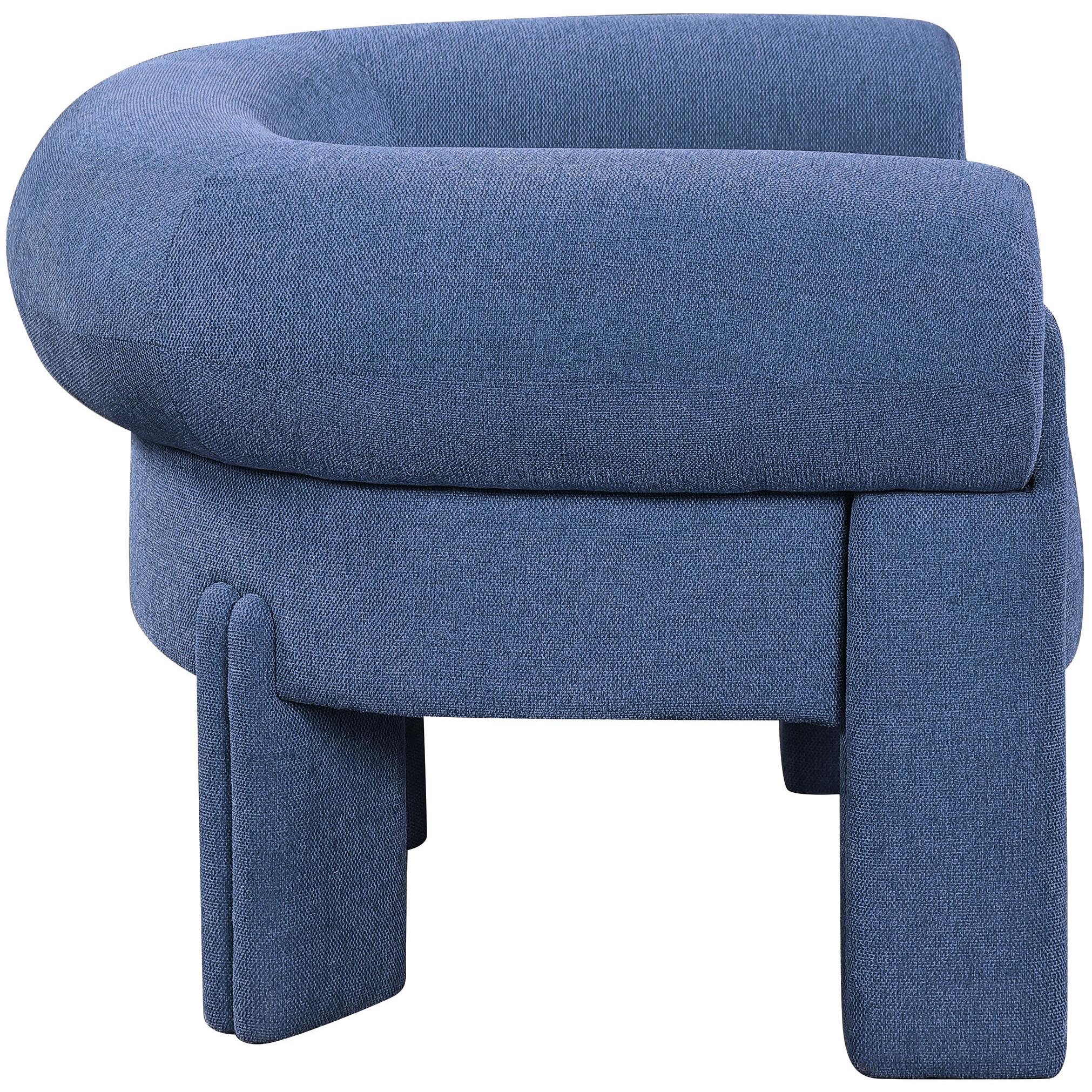 Meridian Stefano Navy Polyester Fabric Accent Chair