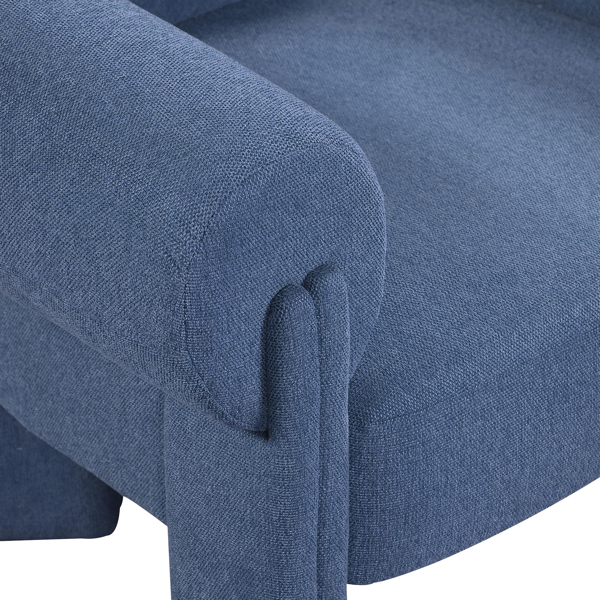 Meridian Stefano Navy Polyester Fabric Accent Chair