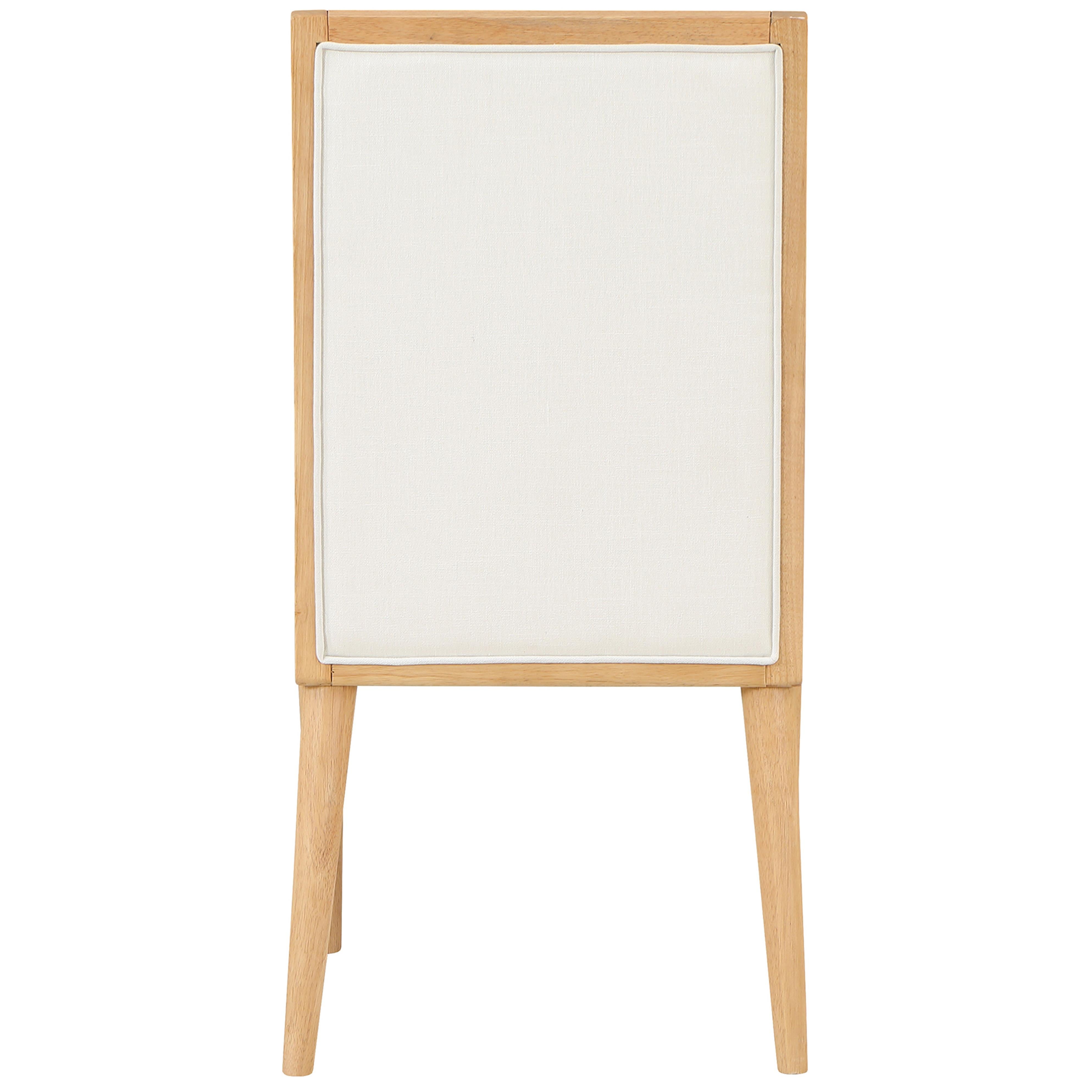 Meridian Bristol Cream Linen Textured Fabric Dining Chair