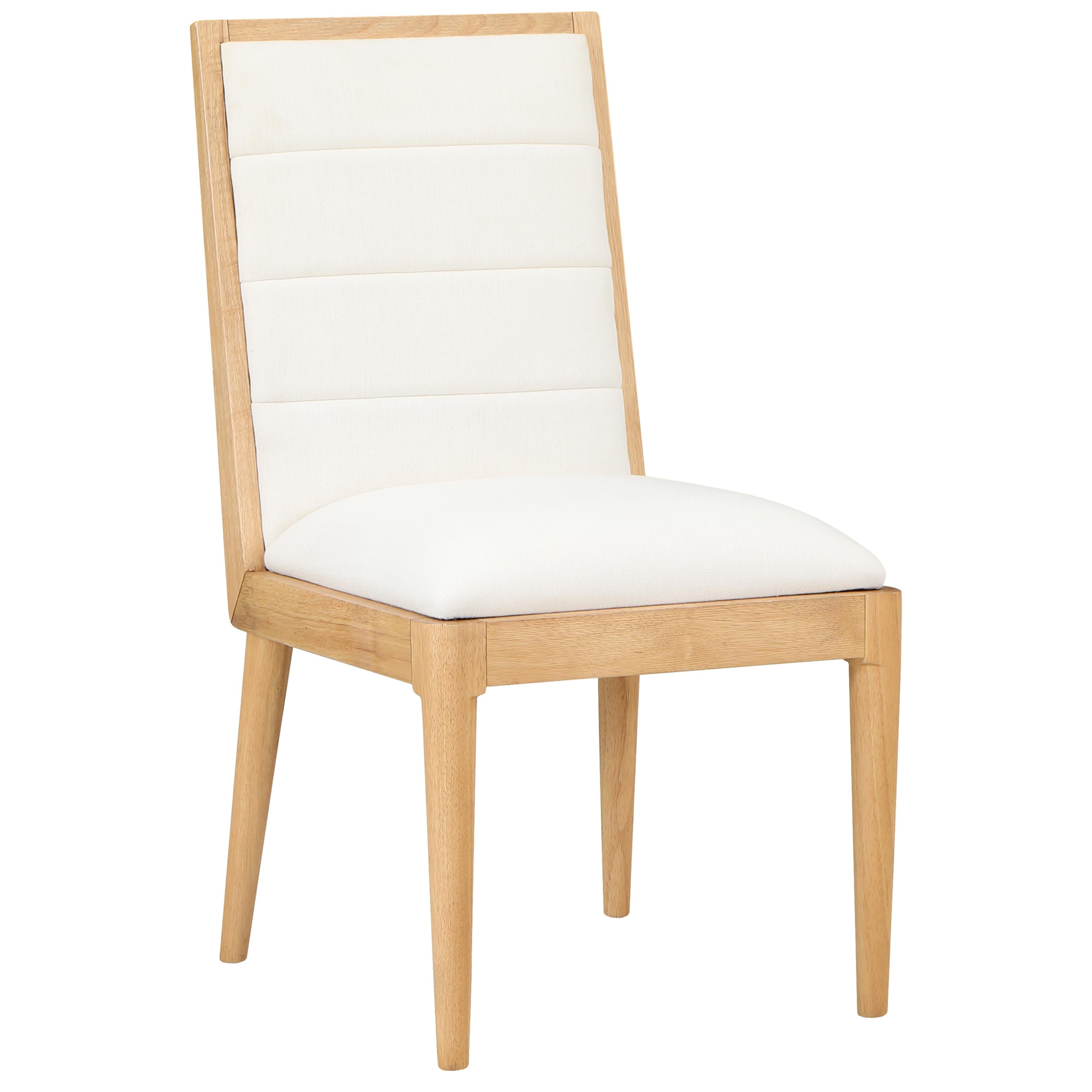 Meridian Bristol Cream Linen Textured Fabric Dining Chair