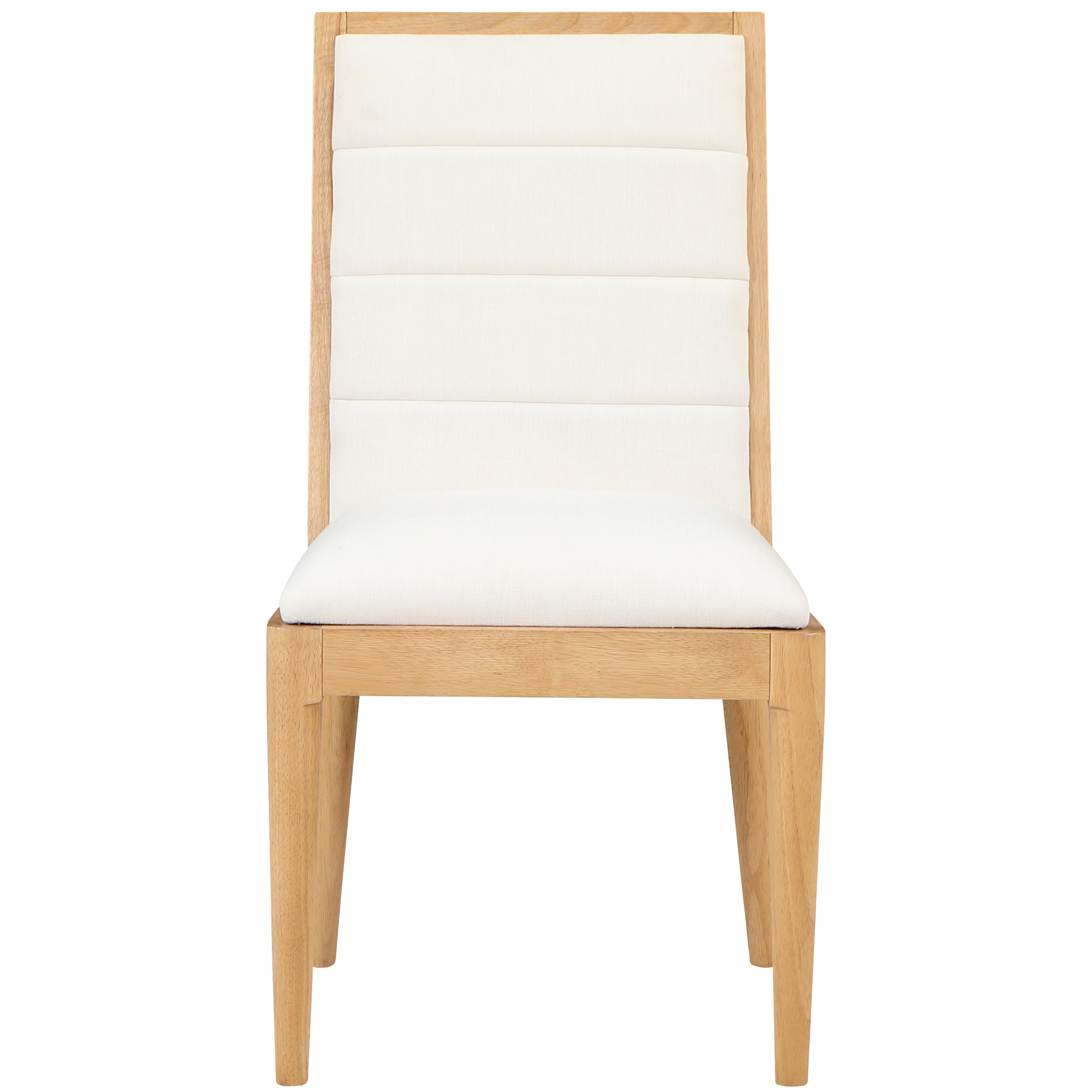 Meridian Bristol Cream Linen Textured Fabric Dining Chair