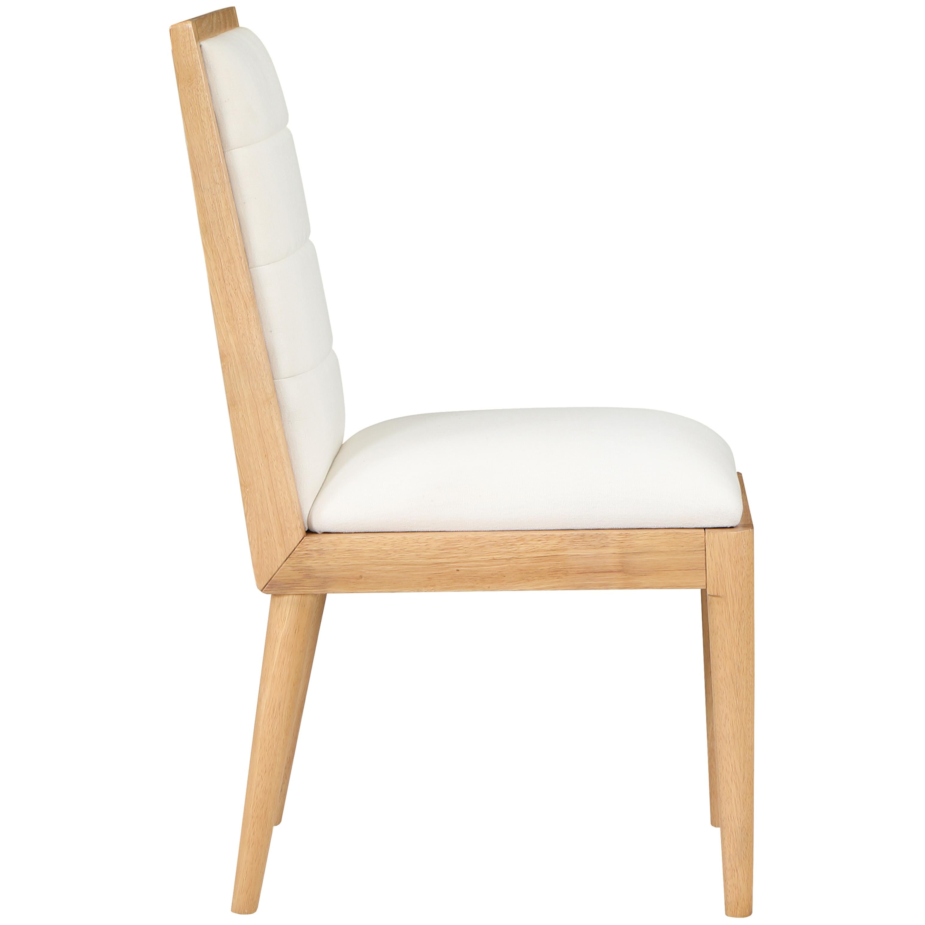 Meridian Bristol Cream Linen Textured Fabric Dining Chair