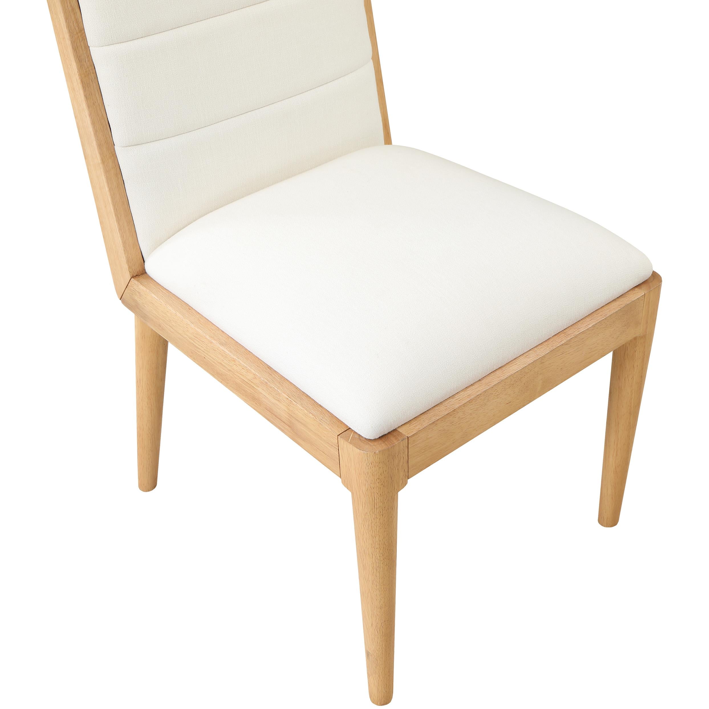 Meridian Bristol Cream Linen Textured Fabric Dining Chair