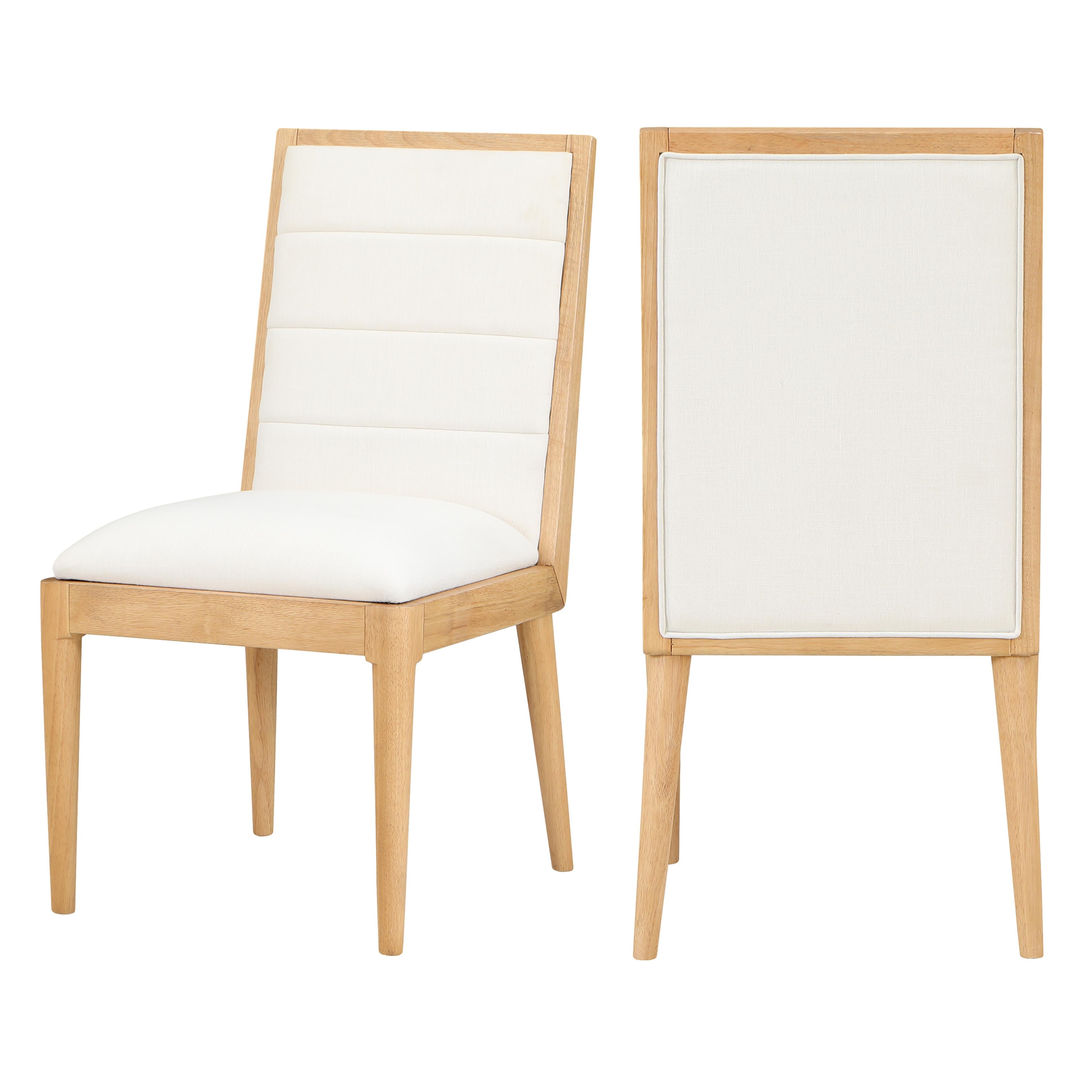 Meridian Bristol Cream Linen Textured Fabric Dining Chair