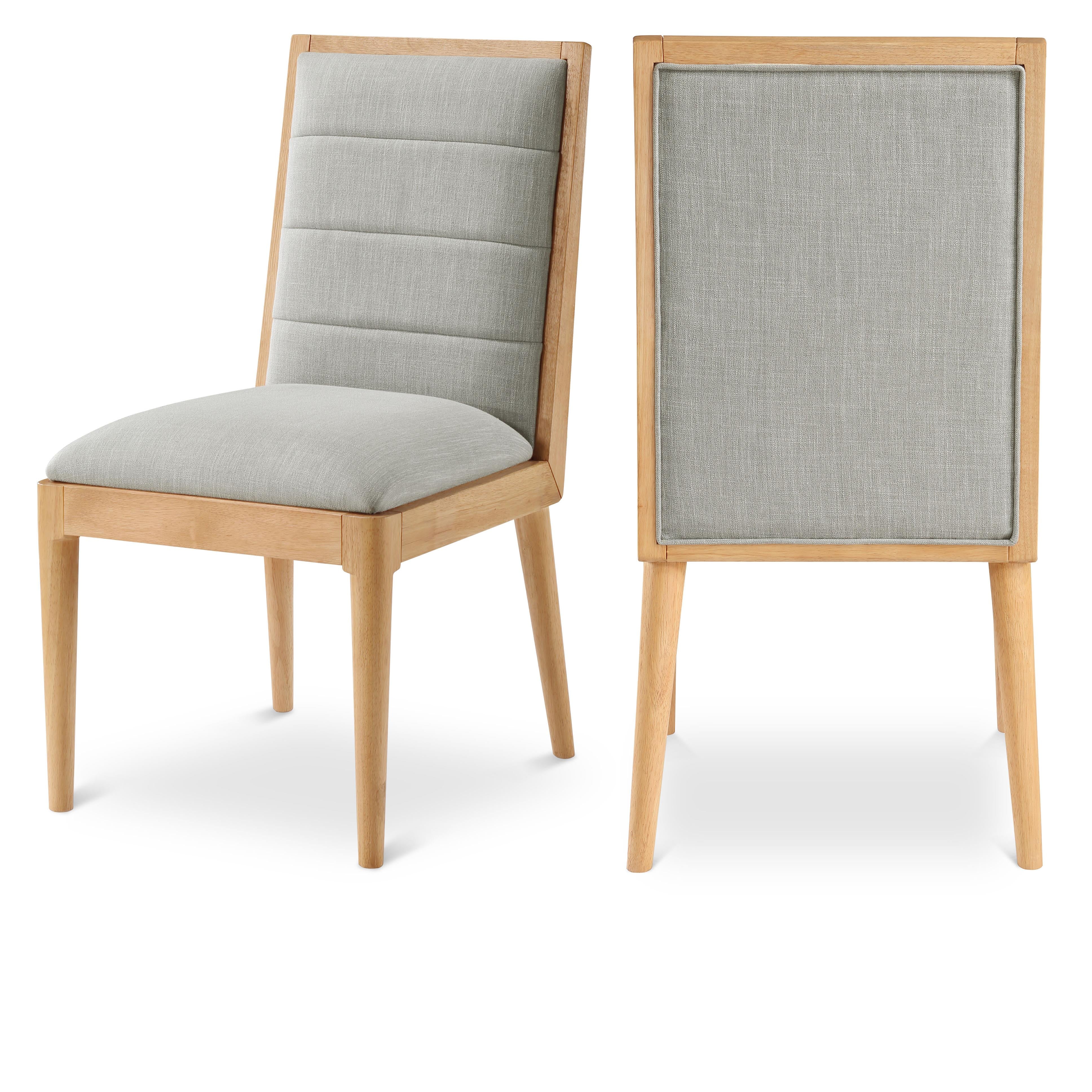 Meridian Bristol Grey Linen Textured Fabric Dining Chair