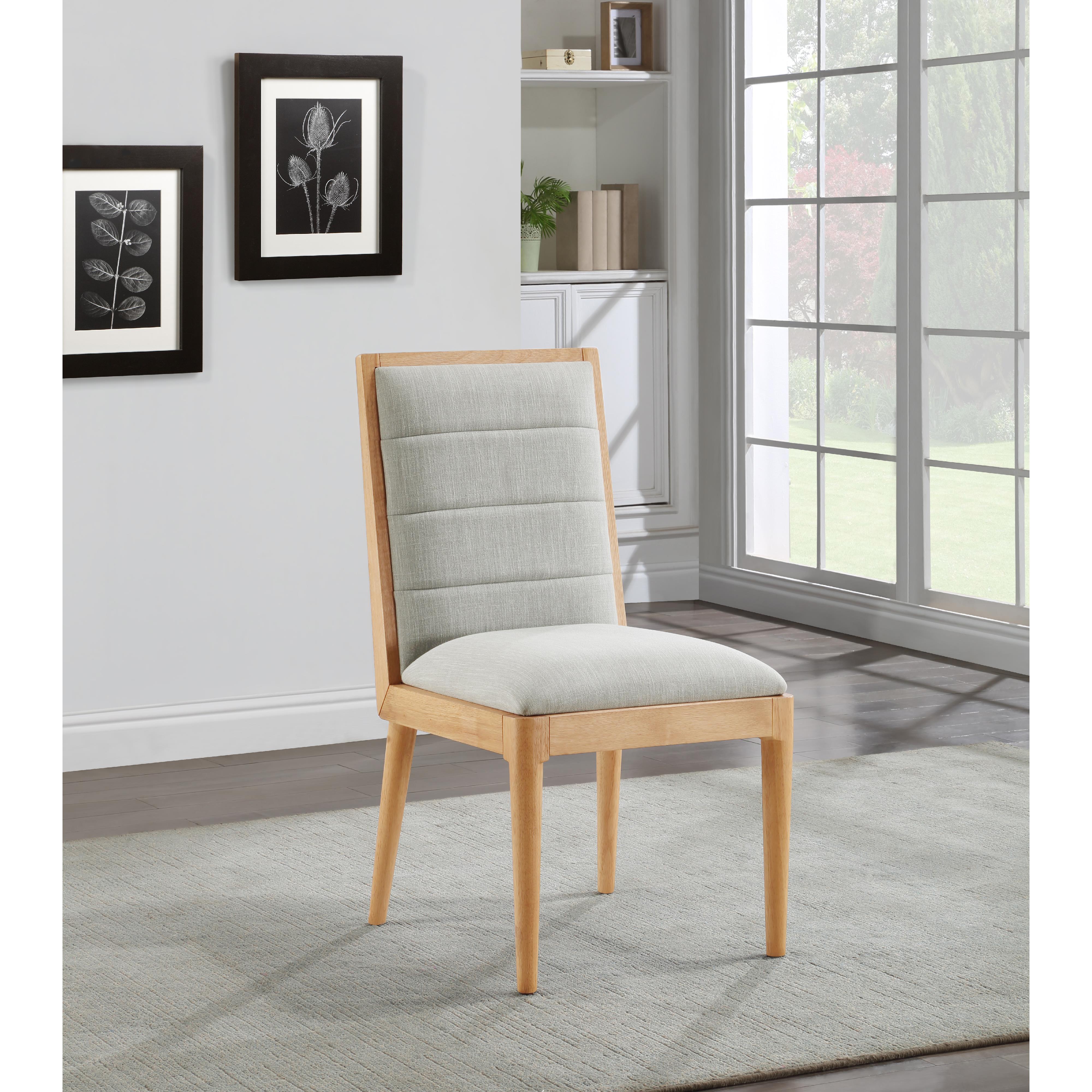 Meridian Bristol Grey Linen Textured Fabric Dining Chair