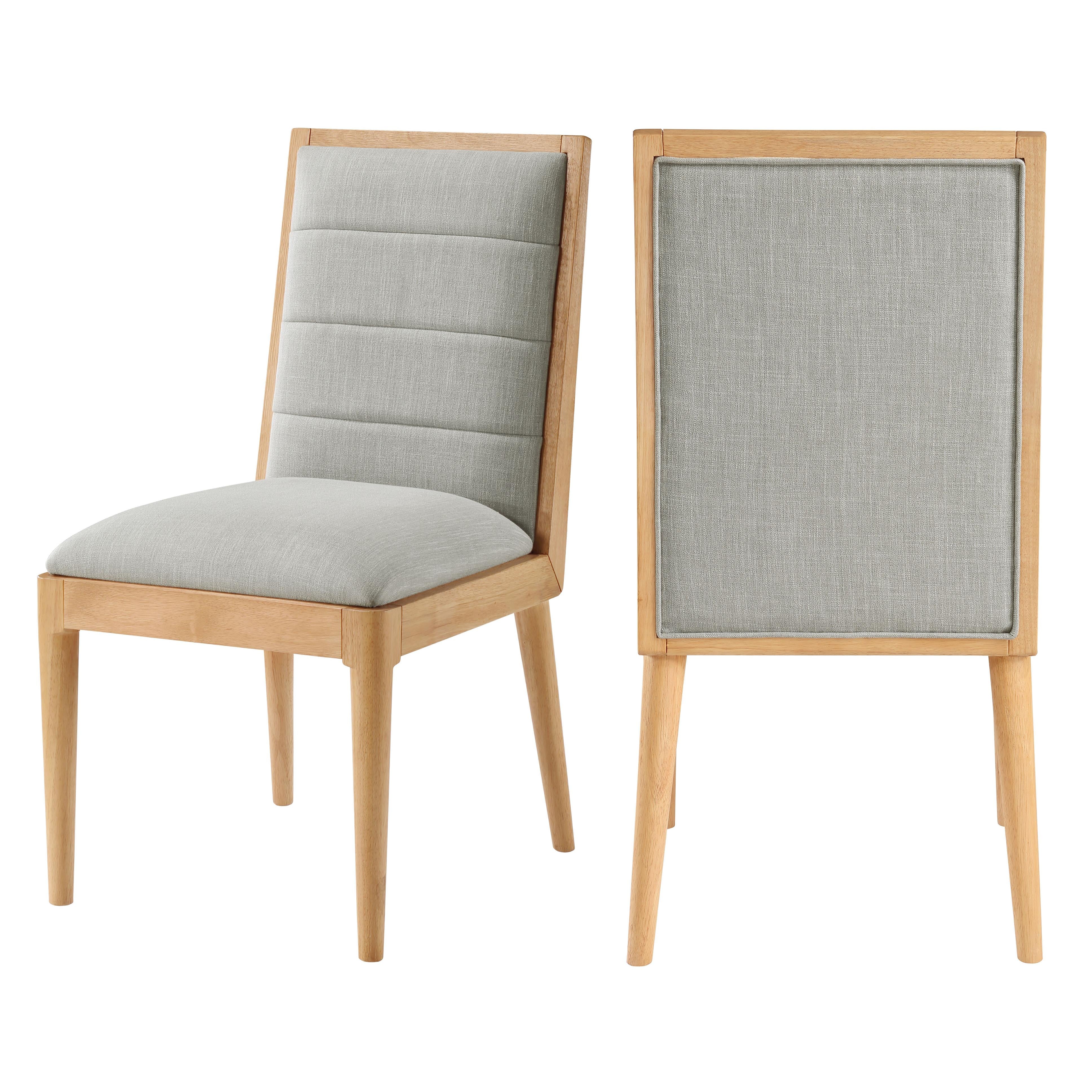 Meridian Bristol Grey Linen Textured Fabric Dining Chair