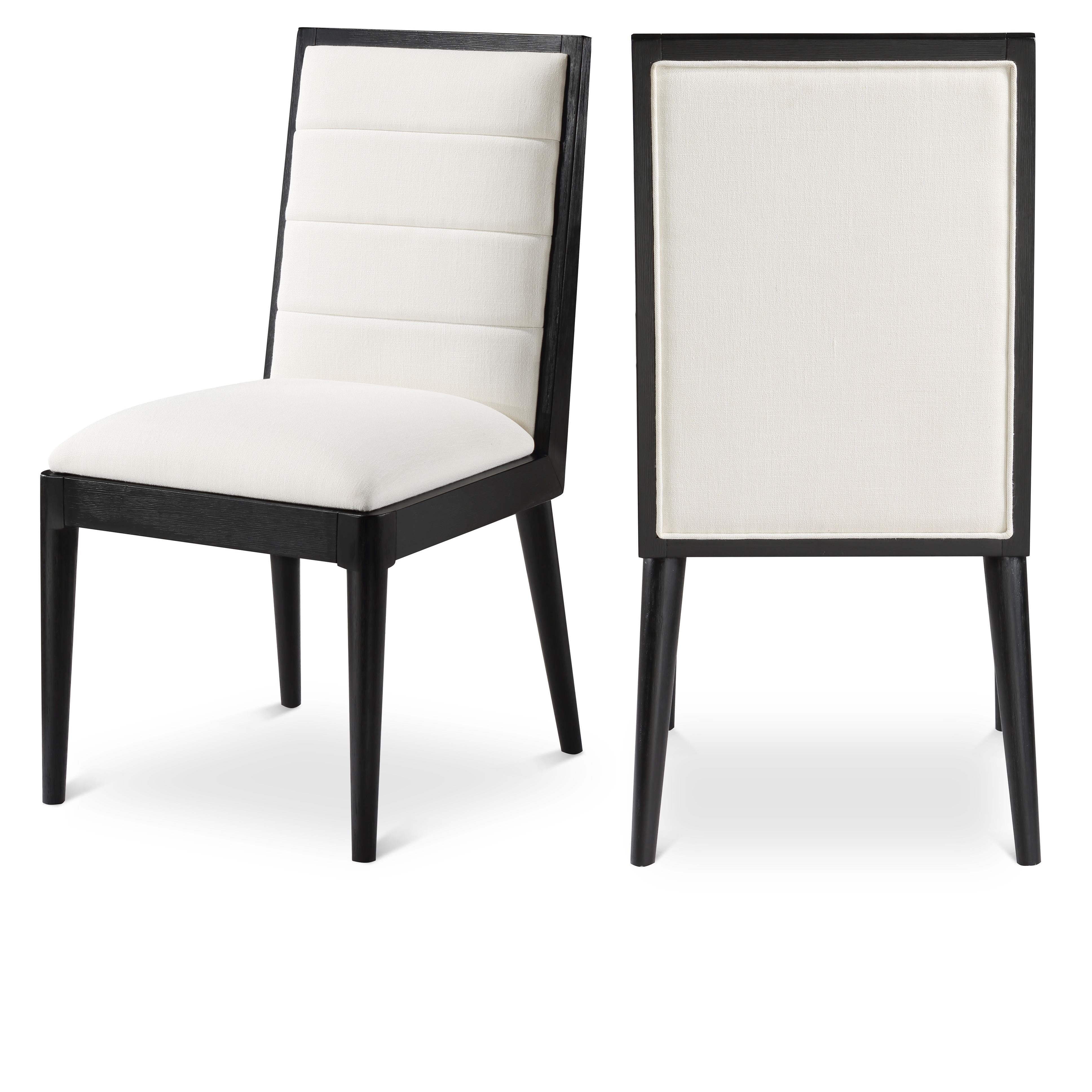 Meridian Bristol Cream Linen Textured Fabric Dining Chair