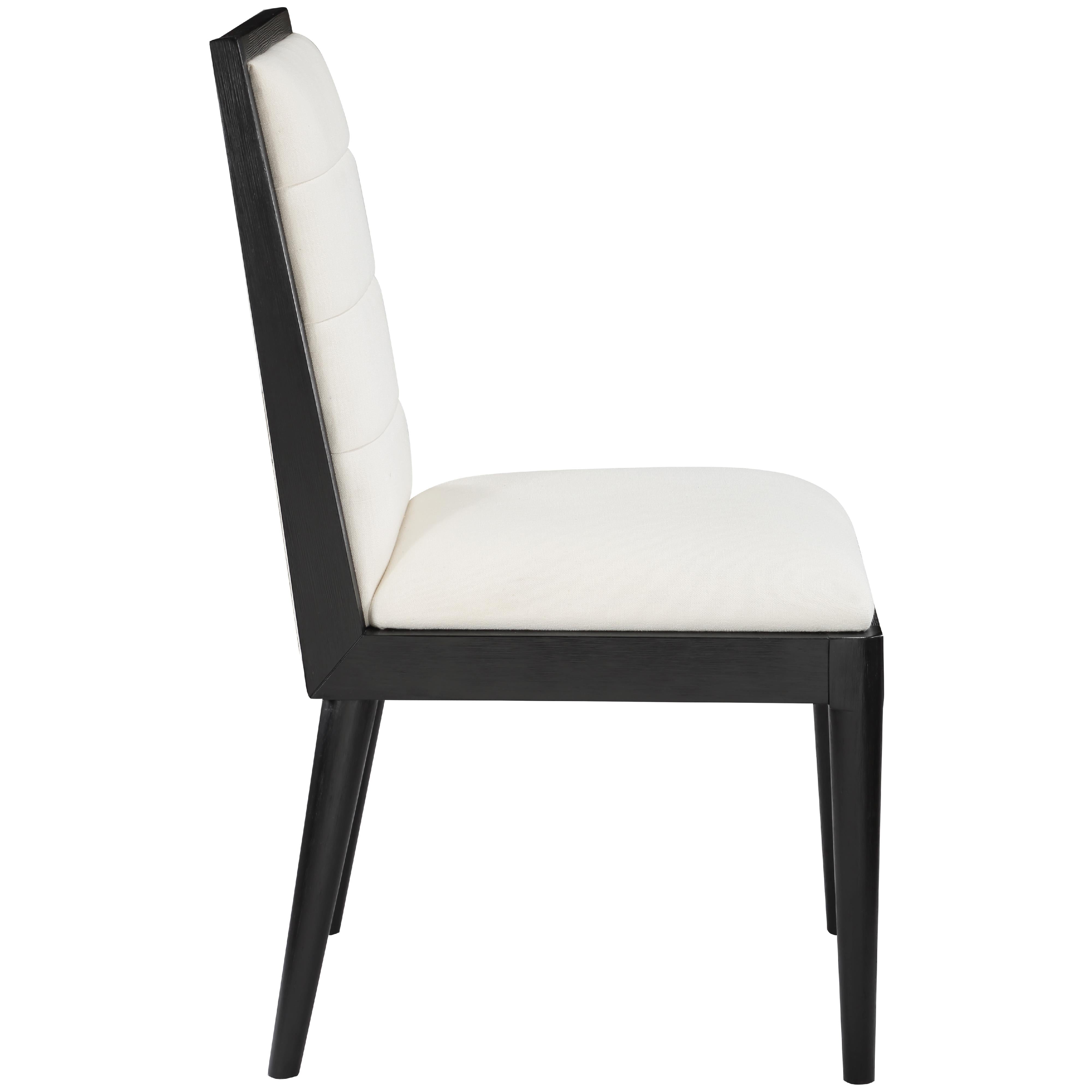 Meridian Bristol Cream Linen Textured Fabric Dining Chair