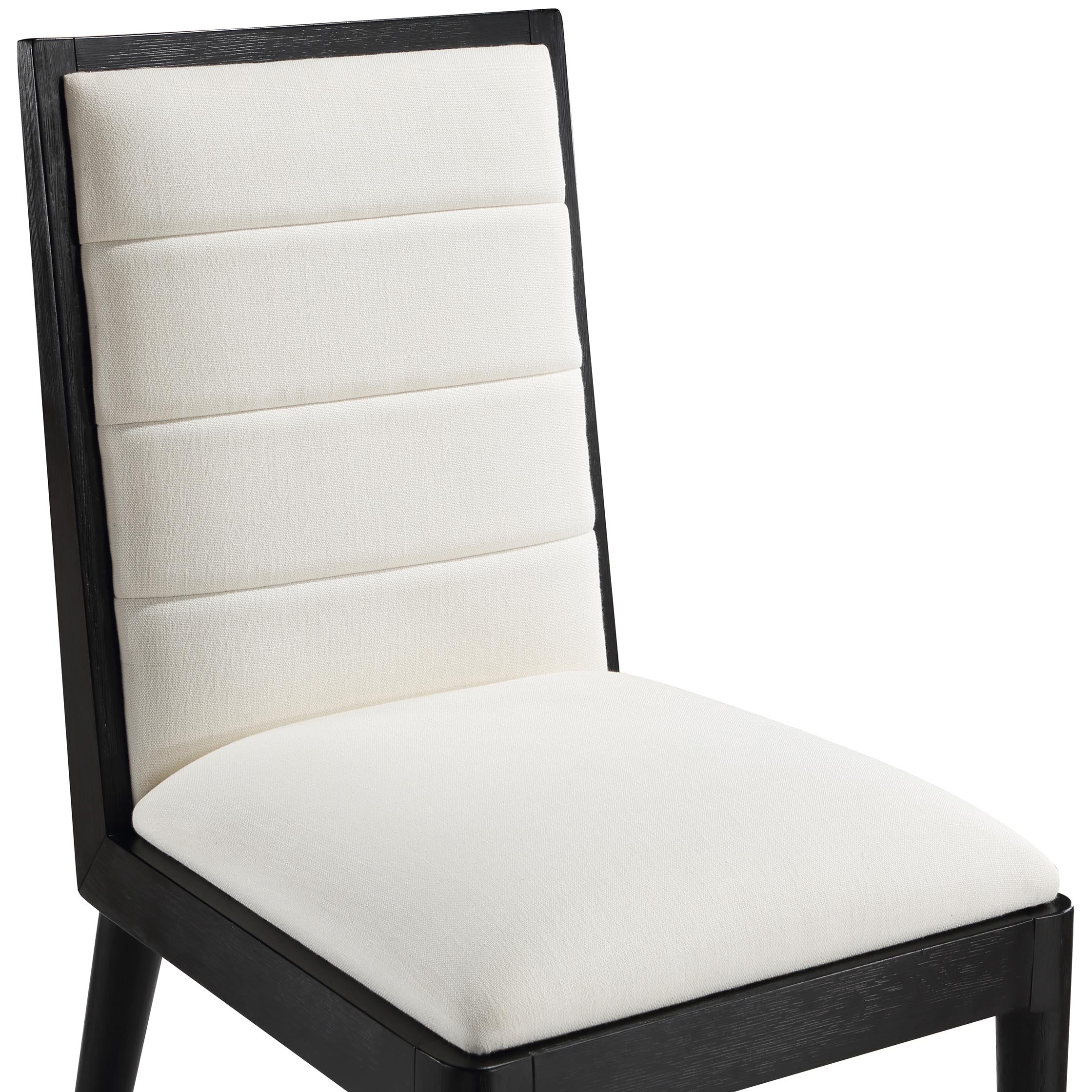 Meridian Bristol Cream Linen Textured Fabric Dining Chair