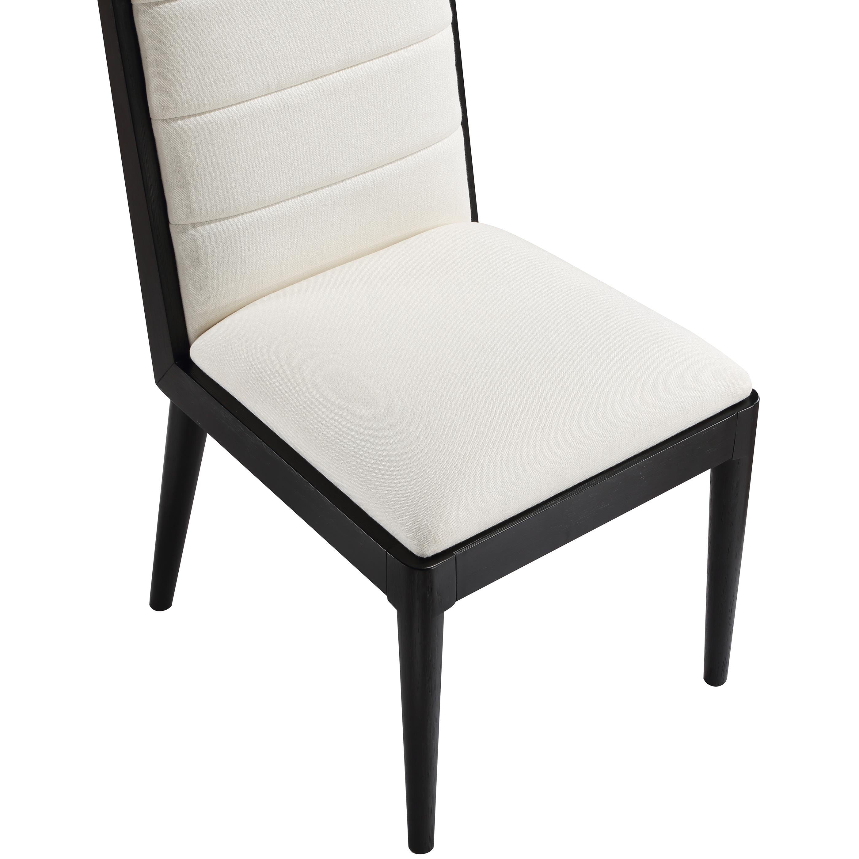 Meridian Bristol Cream Linen Textured Fabric Dining Chair