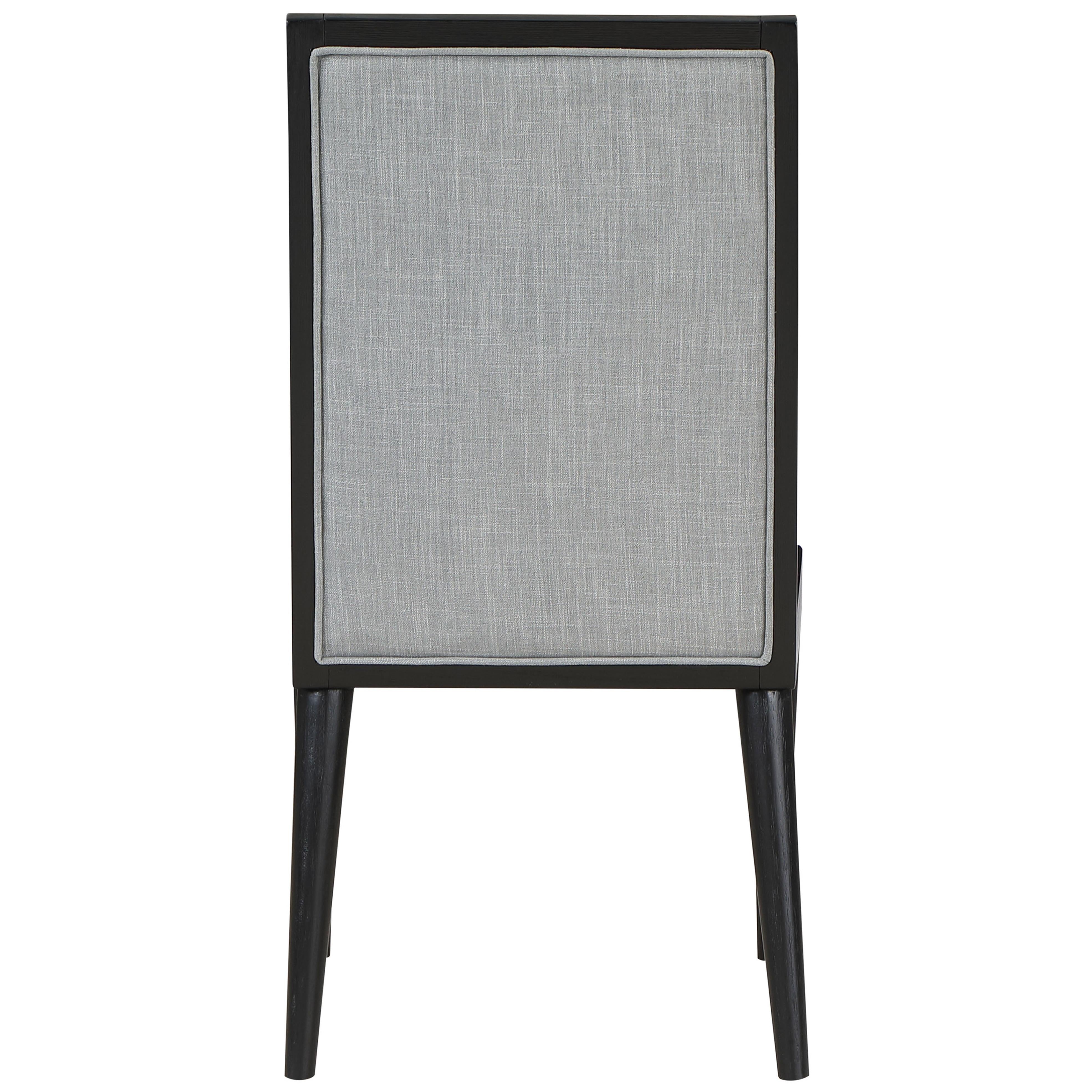 Meridian Bristol Grey Linen Textured Fabric Dining Chair