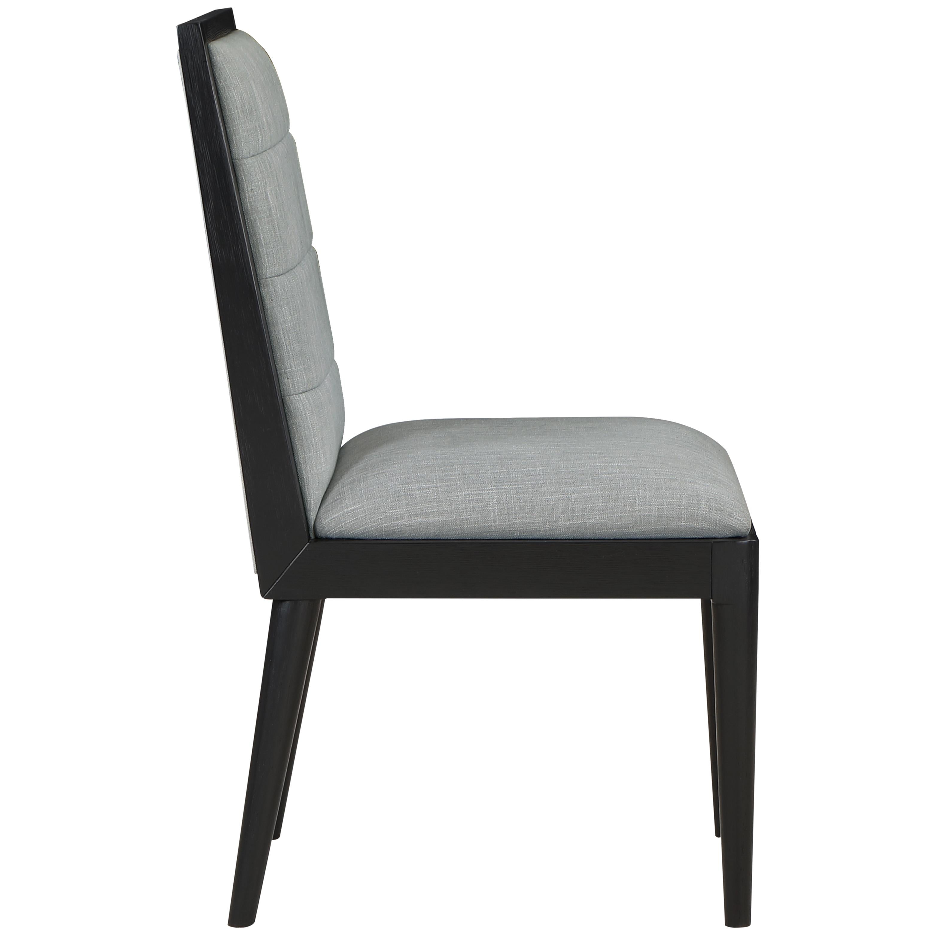 Meridian Bristol Grey Linen Textured Fabric Dining Chair