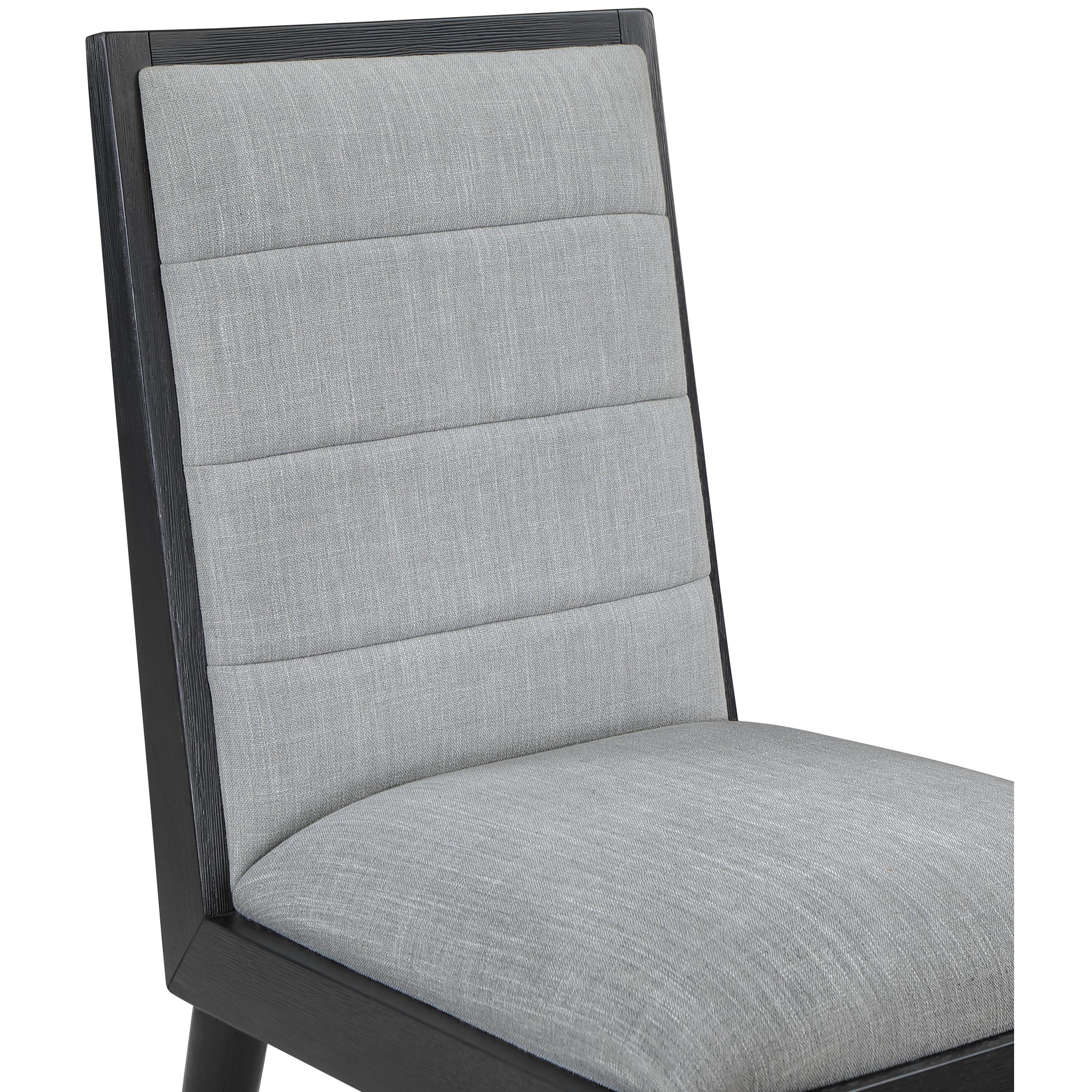 Meridian Bristol Grey Linen Textured Fabric Dining Chair