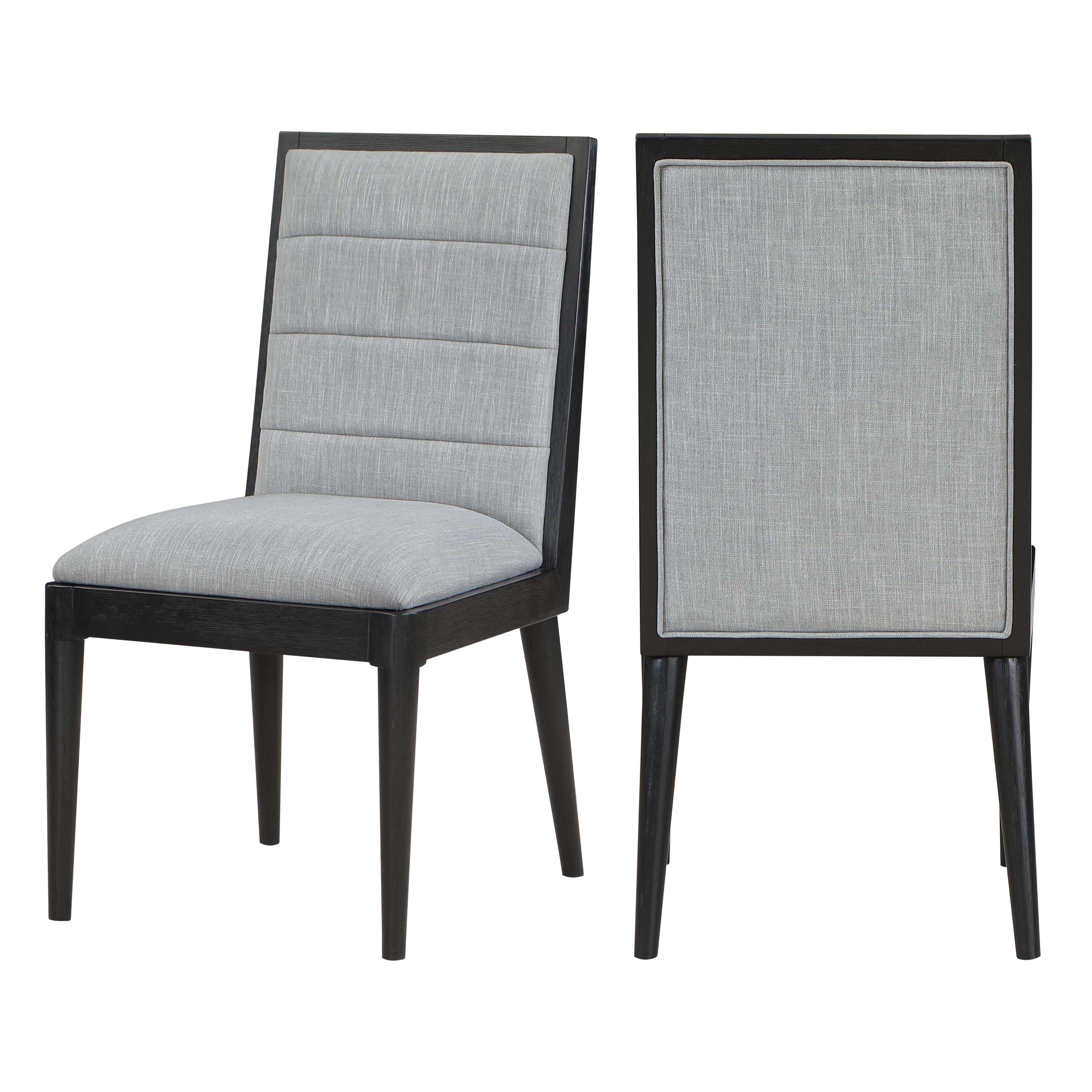 Meridian Bristol Grey Linen Textured Fabric Dining Chair