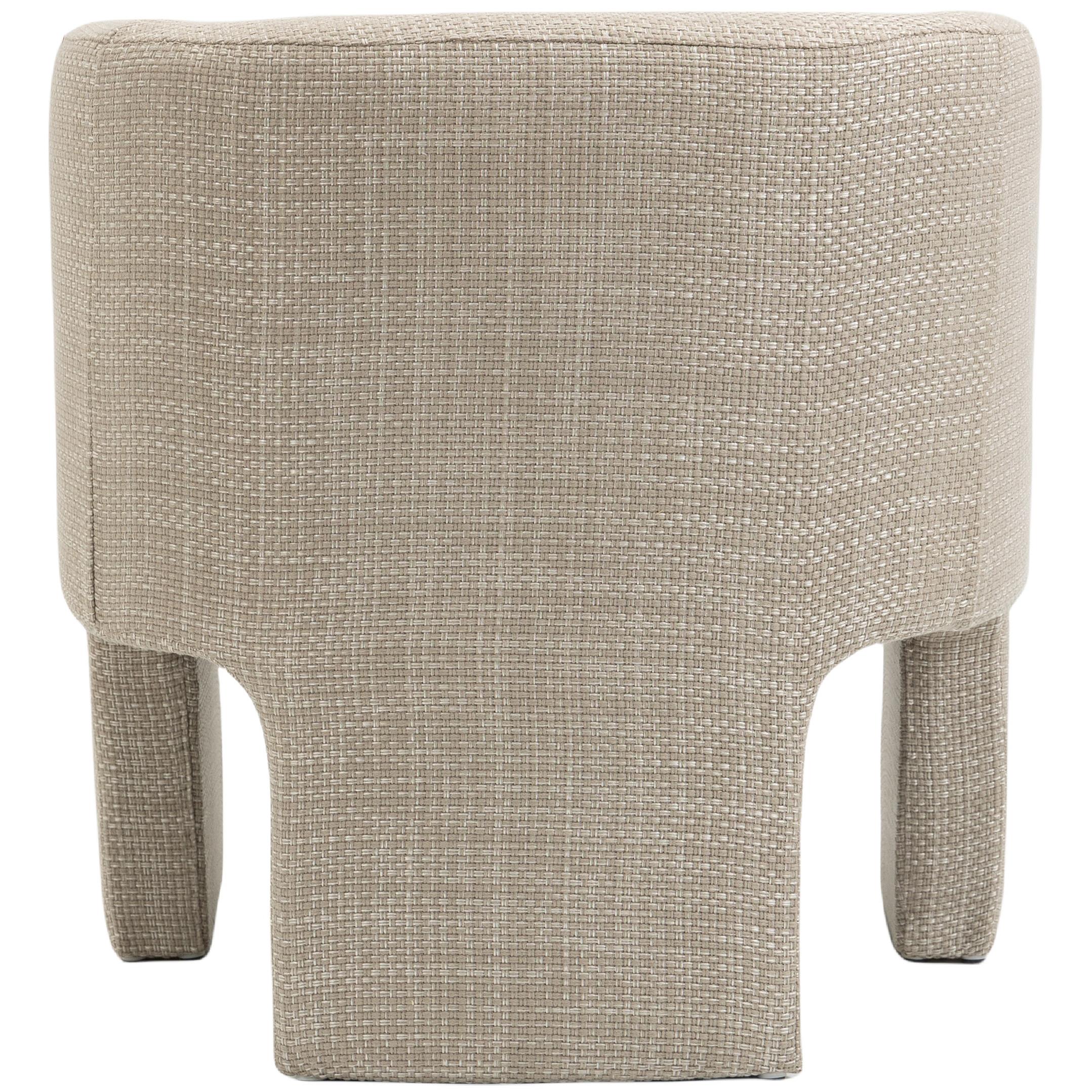 Meridian Sawyer Beige Weaved Polyester Fabric Accent Chair