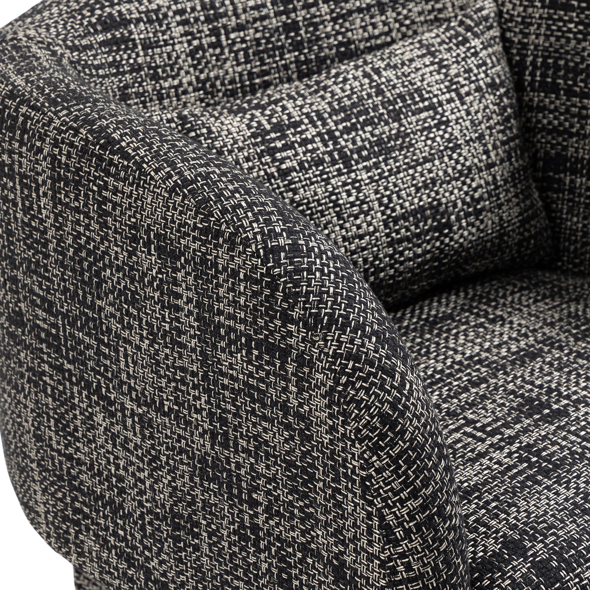 Meridian Sawyer Black Weaved Polyester Fabric Accent Chair