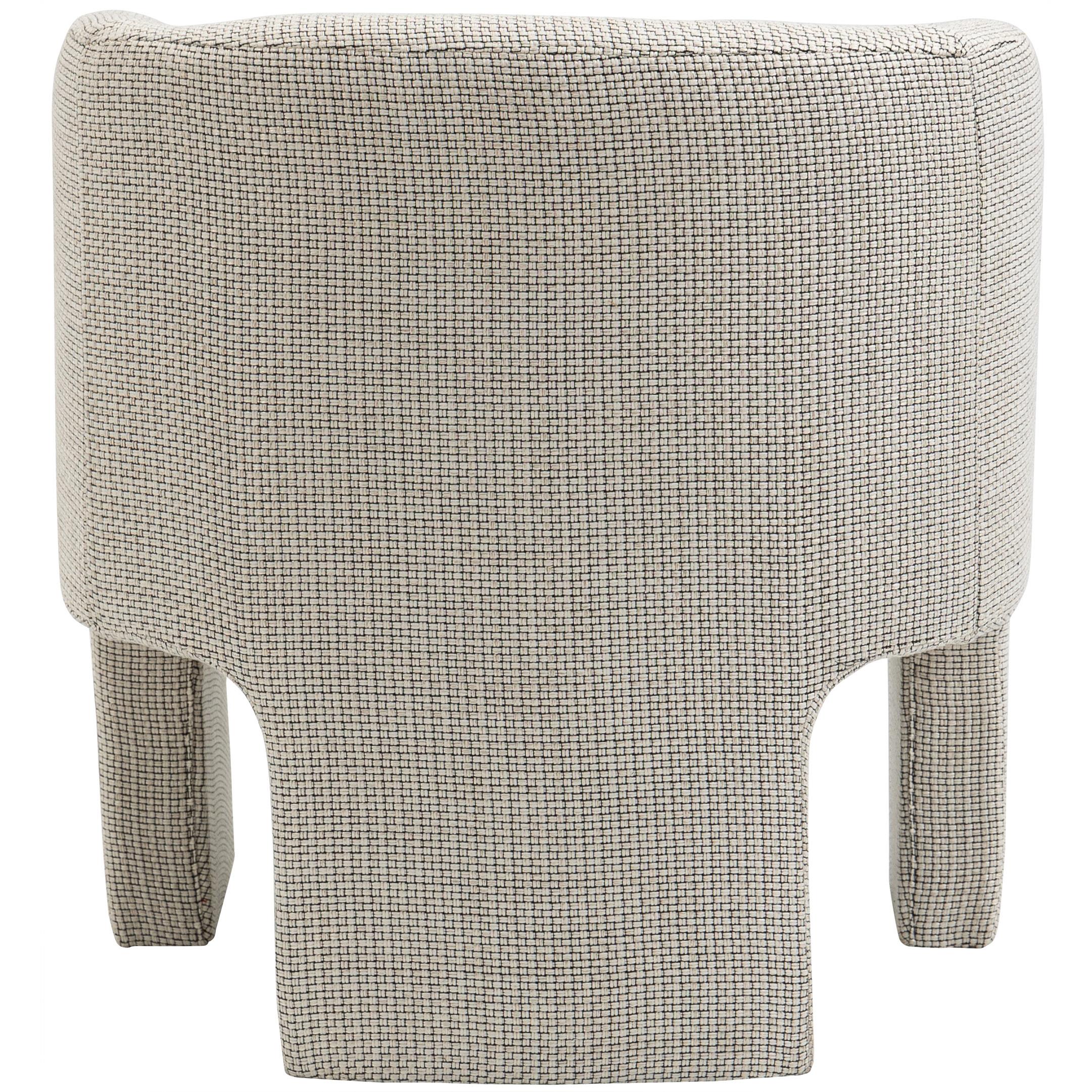 Meridian Sawyer Cream Weaved Polyester Fabric Accent Chair